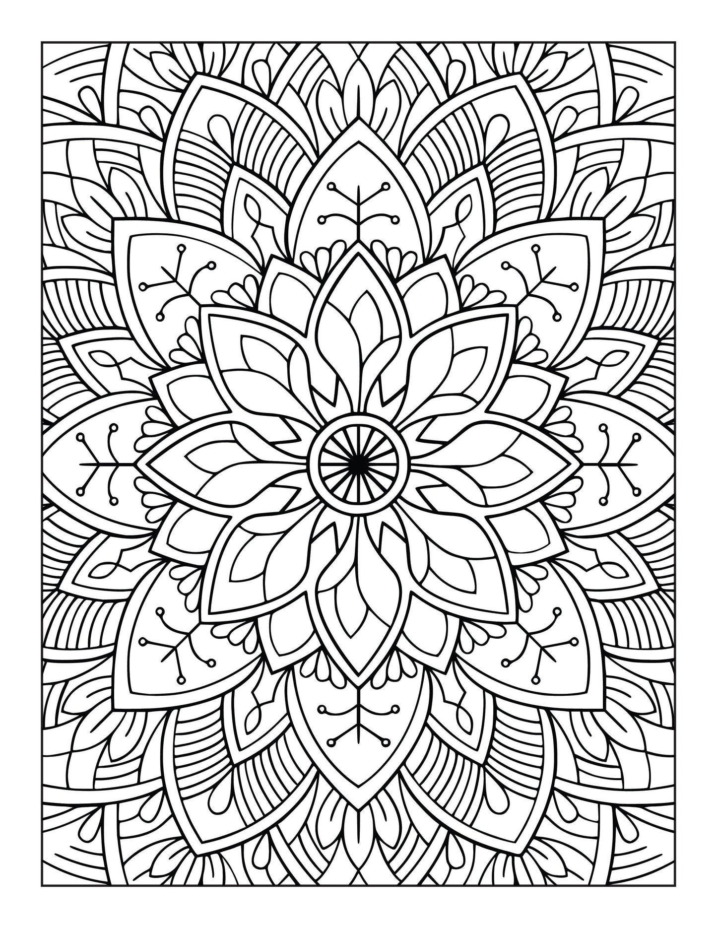 60 Free Mandala Adult Coloring Pages Printable PDF Instant Download