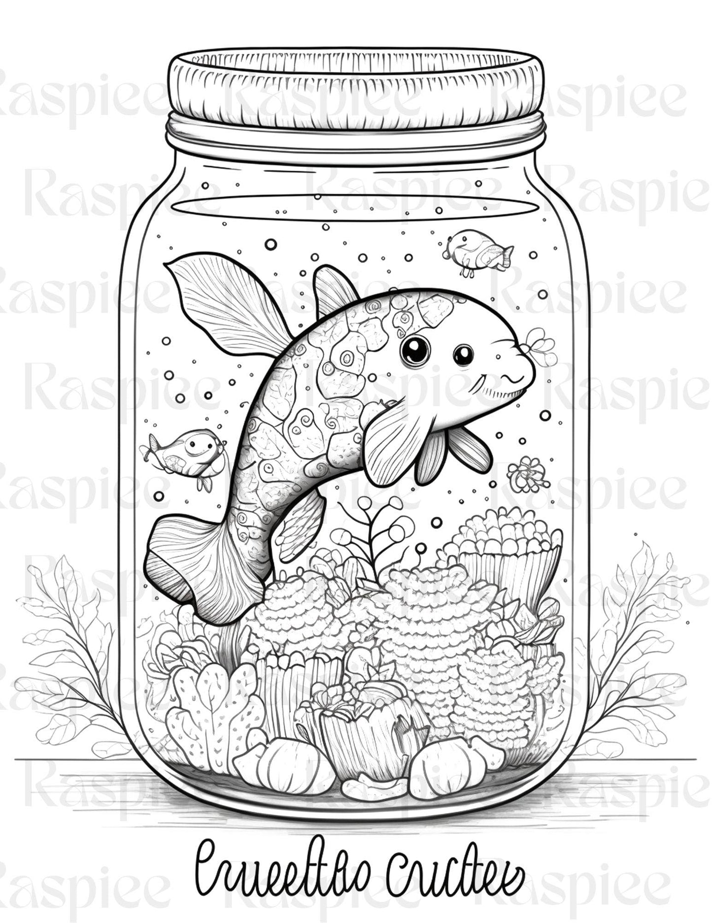 100 Animal in Jar Coloring Pages, Printable Coloring Pages for Kids and Adults, Printable PDF File Instant Download