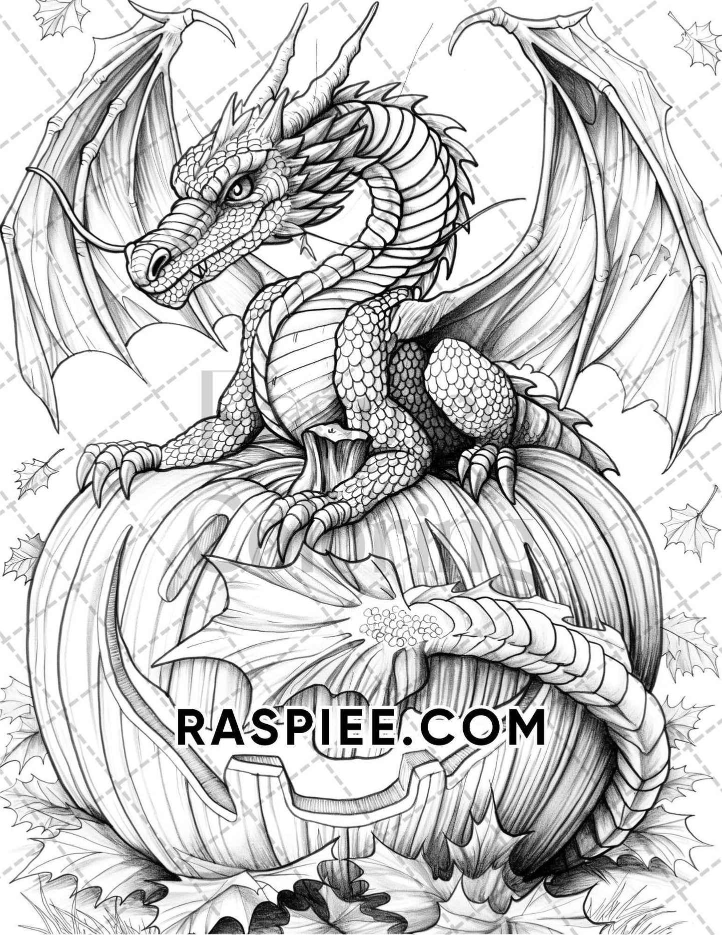Spooky Pumpkin Halloween Adult Coloring Pages Printable PDF Instant Download