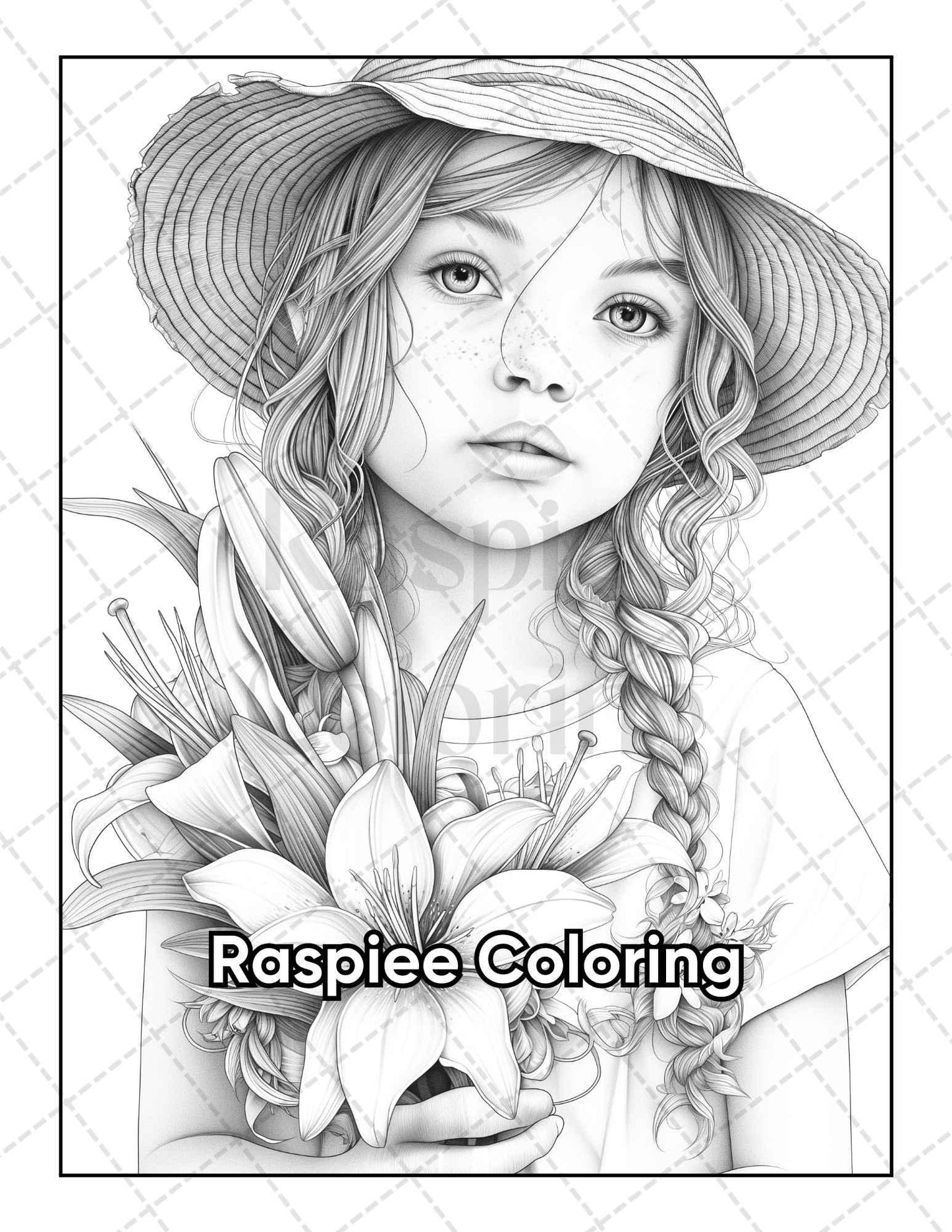 50 Adorable Flower Girls Coloring Pages for Adults Printable PDF Instant Download
