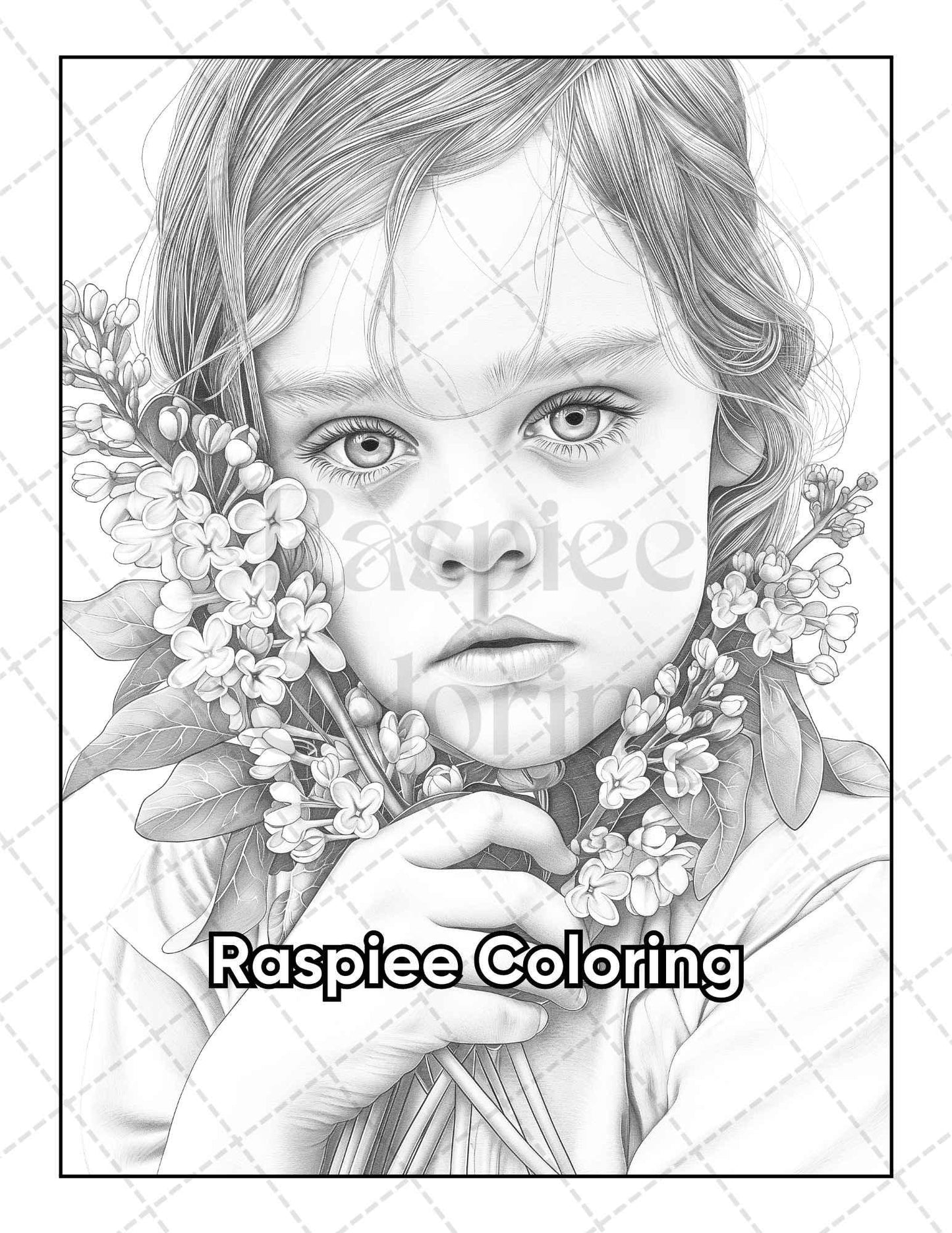 50 Adorable Flower Girls Coloring Pages for Adults Printable PDF Instant Download