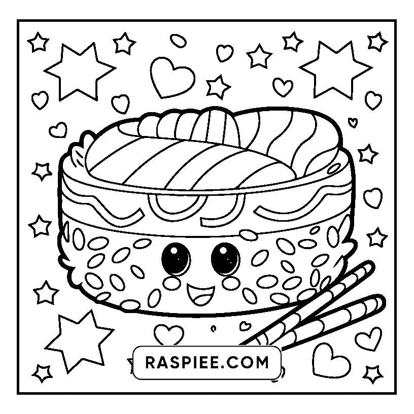 160 Bold and Easy Kawaii Food Coloring Pages