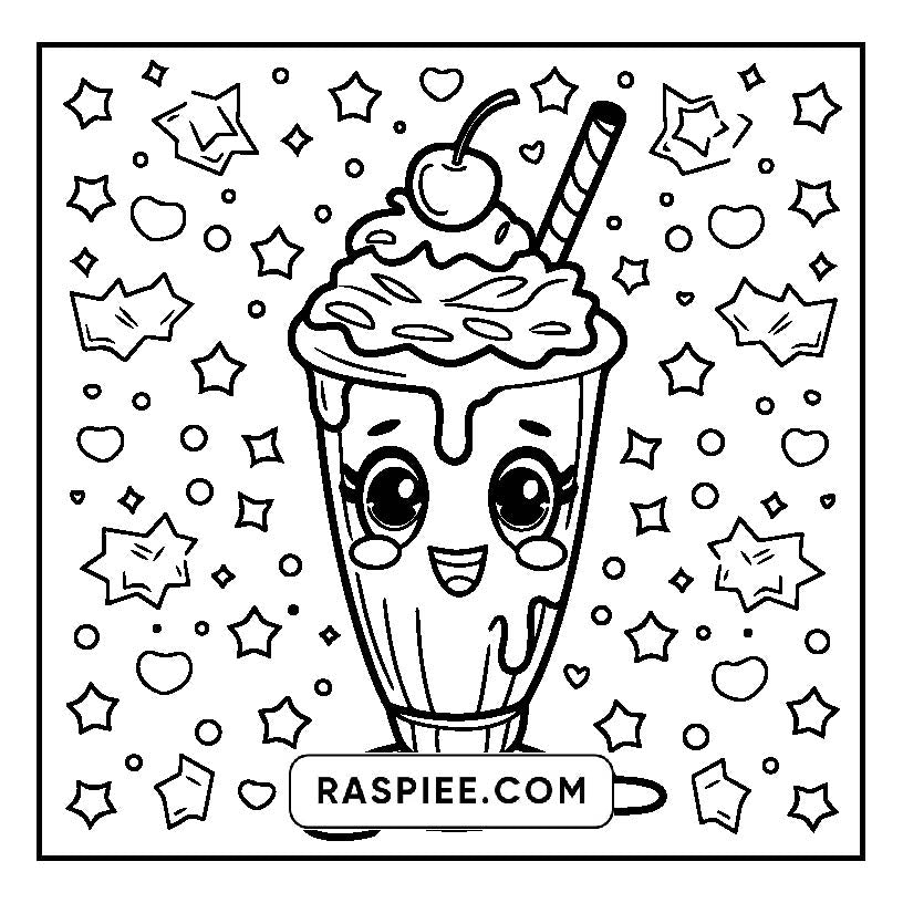 160 Bold and Easy Kawaii Food Coloring Pages