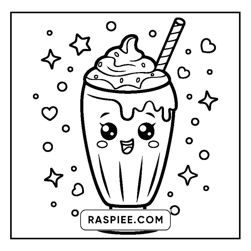 160 Bold and Easy Kawaii Food Coloring Pages