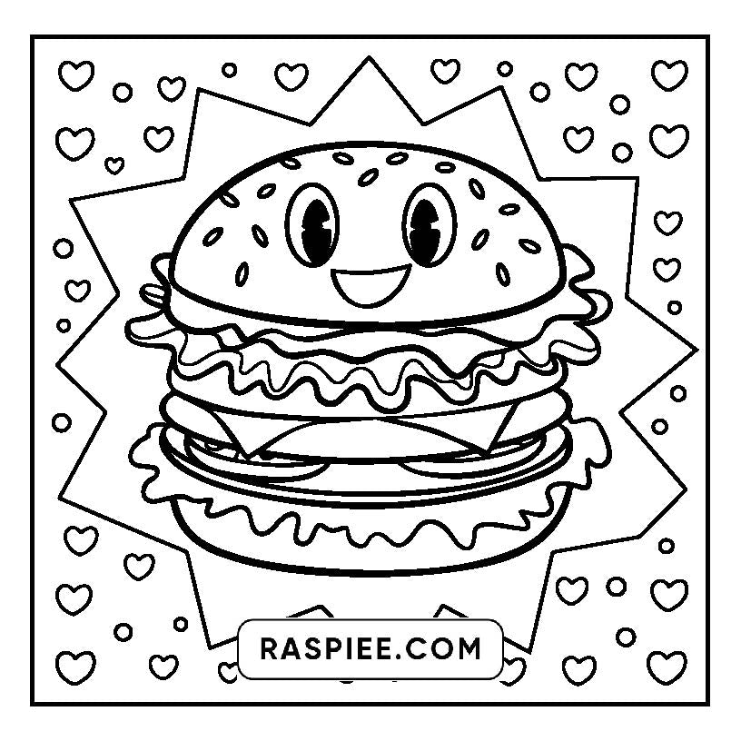 160 Bold and Easy Kawaii Food Coloring Pages