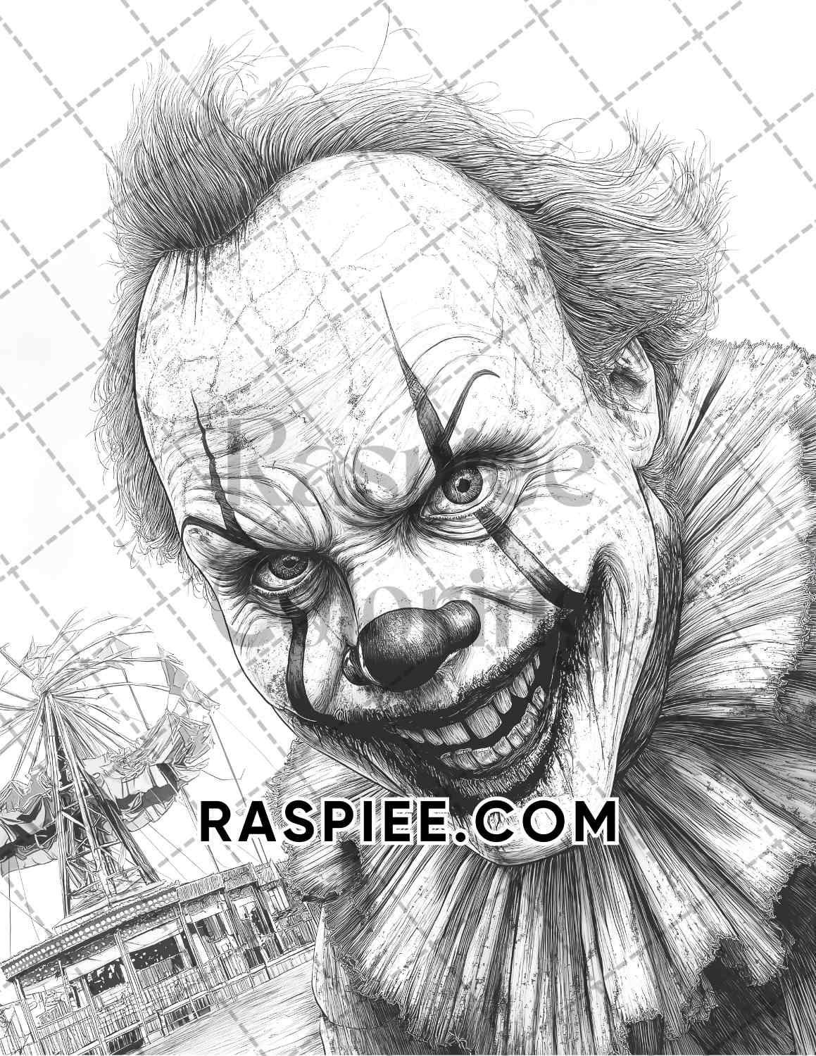 Scary Zombies Halloween Adult Coloring Pages Printable PDF Instant Download