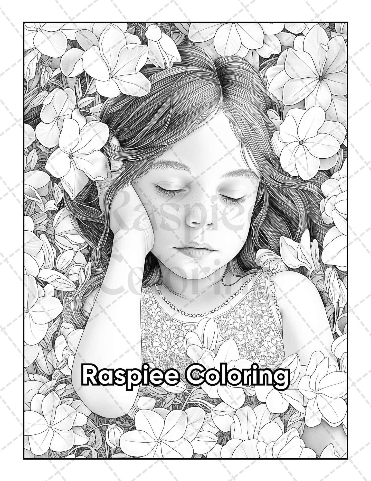 50 Adorable Flower Girls Coloring Pages for Adults Printable PDF Instant Download