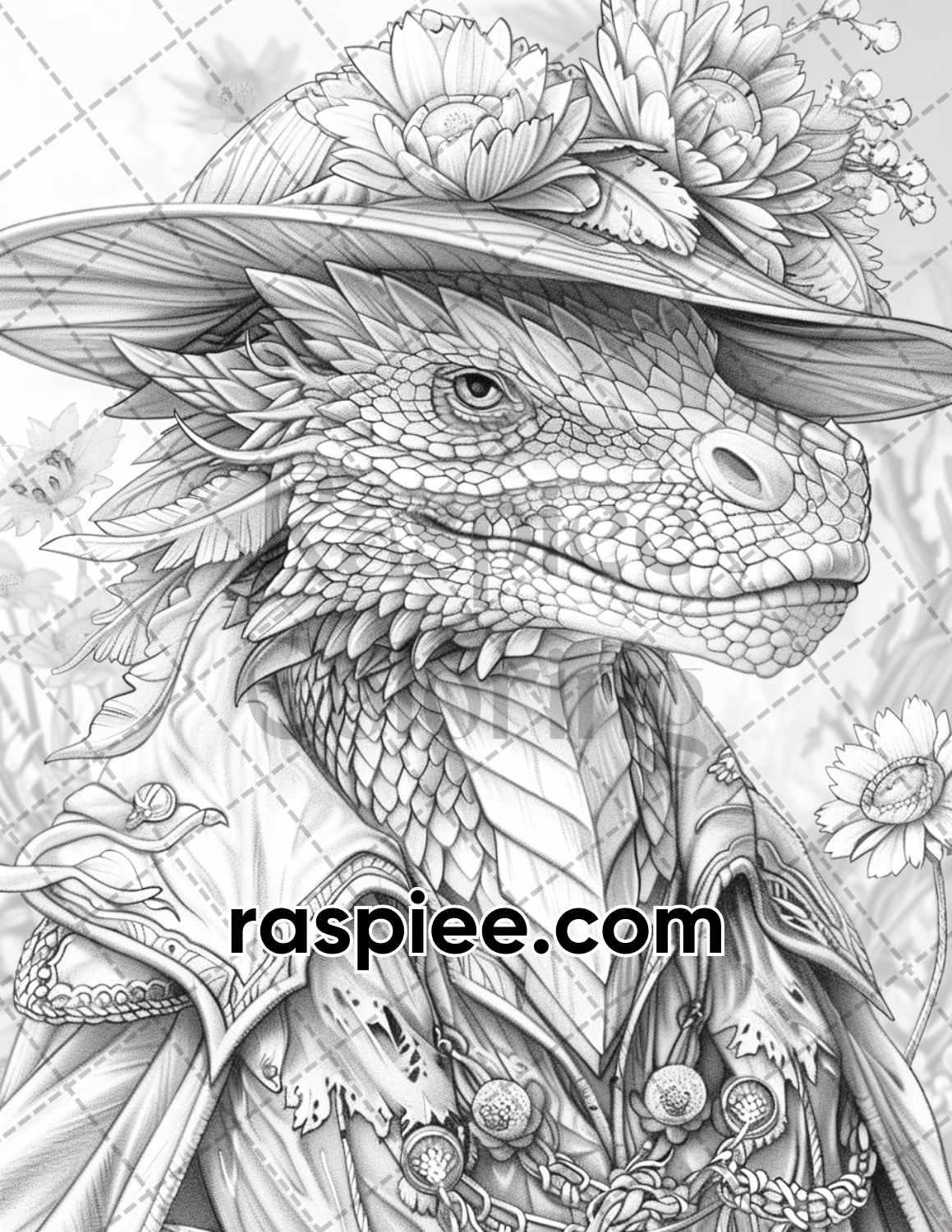 77 Wizard Animals Grayscale Adult Coloring Pages Printable PDF Instant Download