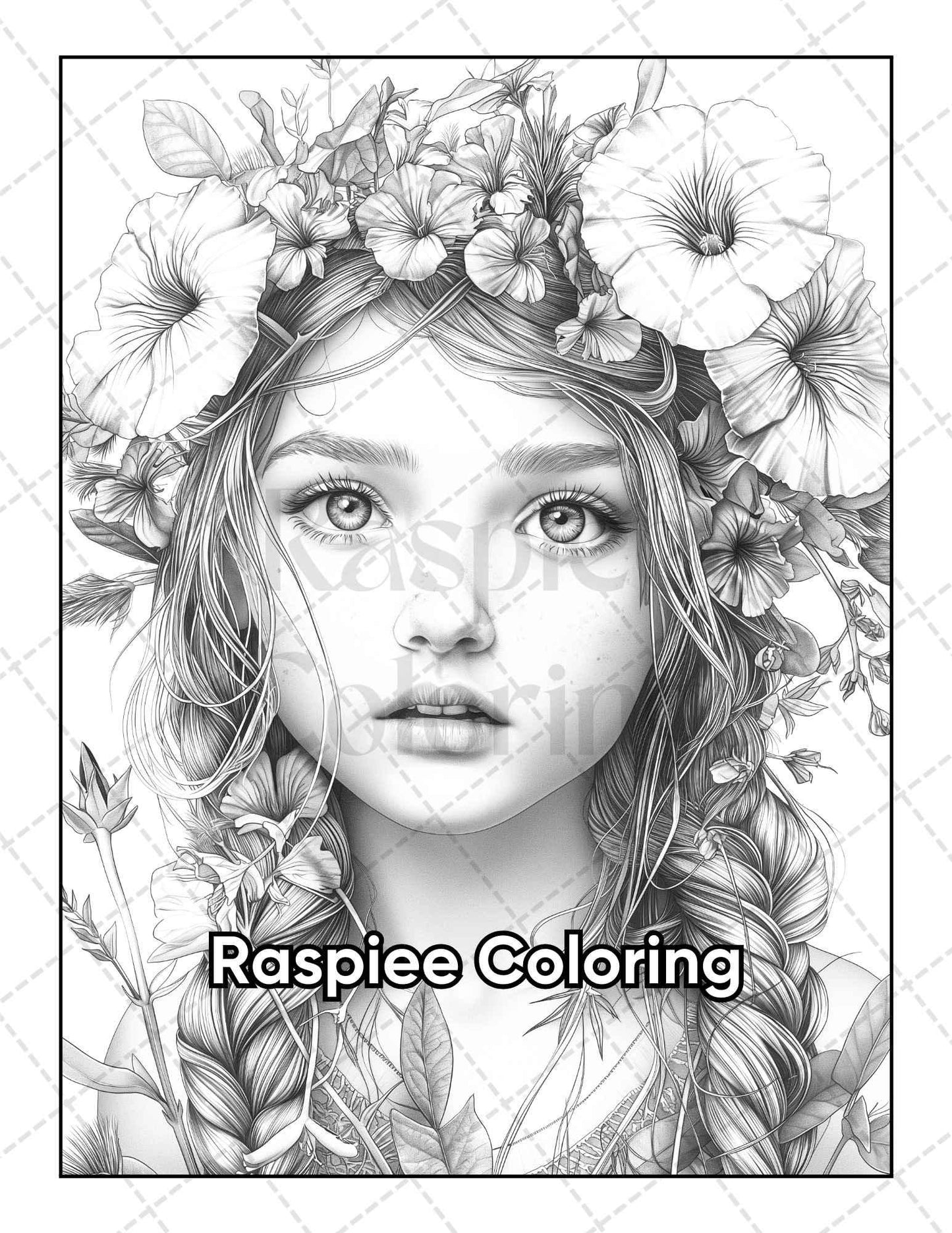 50 Adorable Flower Girls Coloring Pages for Adults Printable PDF Instant Download