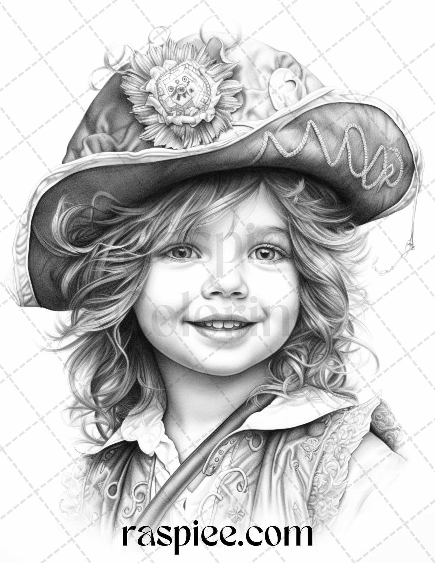 55 Adorable Pirates Grayscale Coloring Pages Printable for Adults, PDF File Instant Download