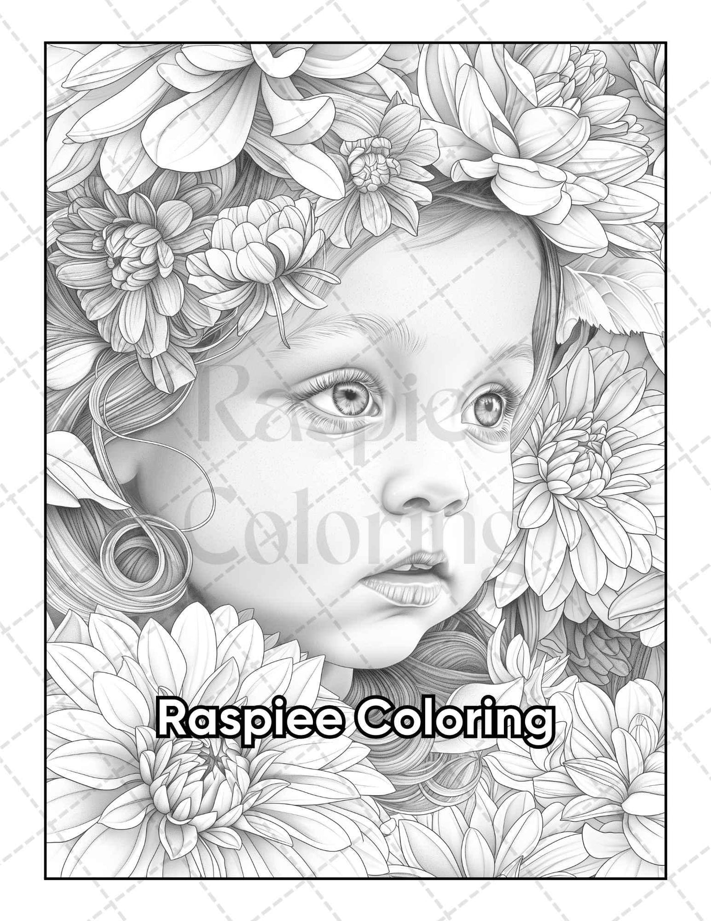 50 Adorable Flower Girls Coloring Pages for Adults Printable PDF Instant Download