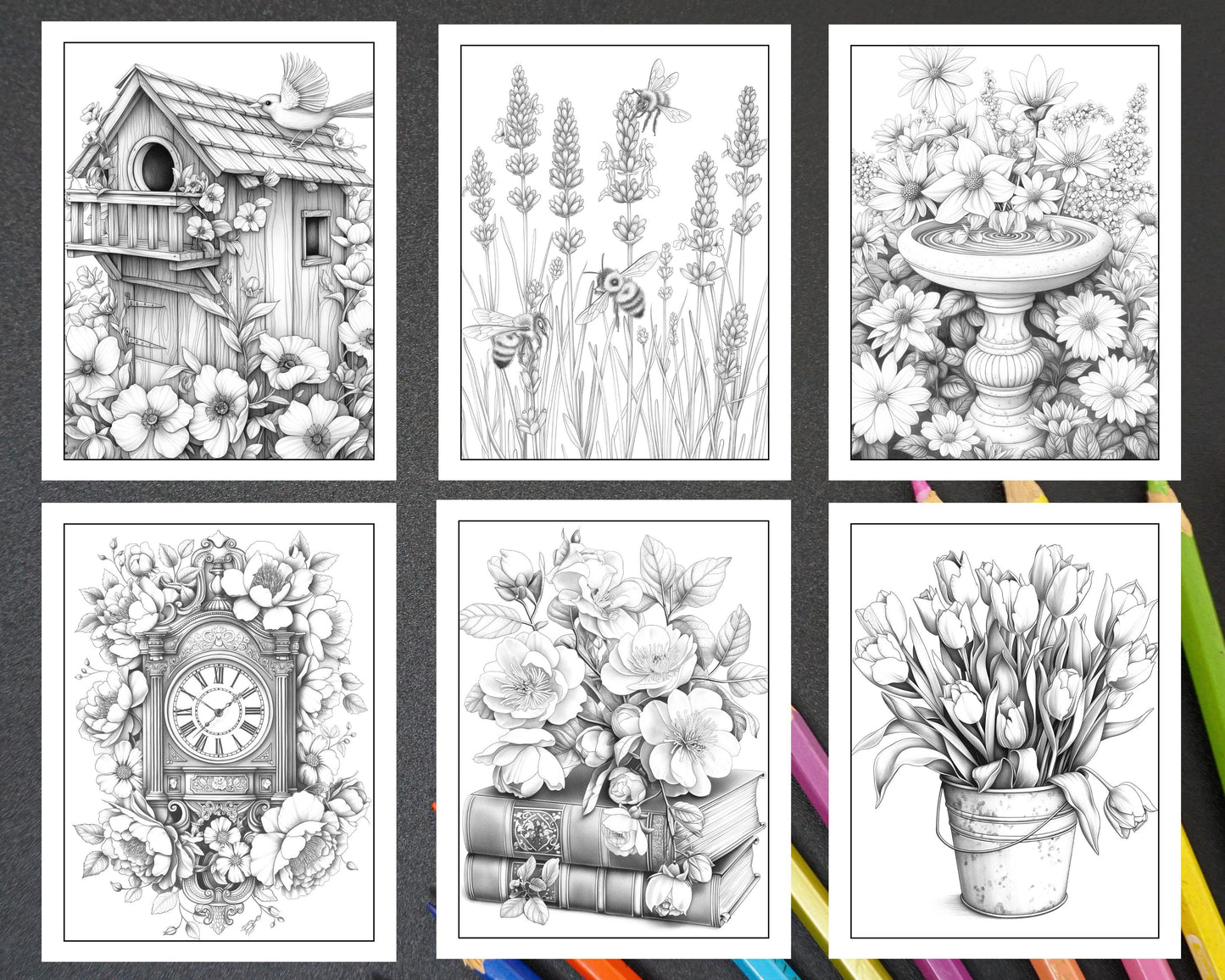 101 Tranquil Blooms Adult Coloring Pages Printable PDF Instant Download