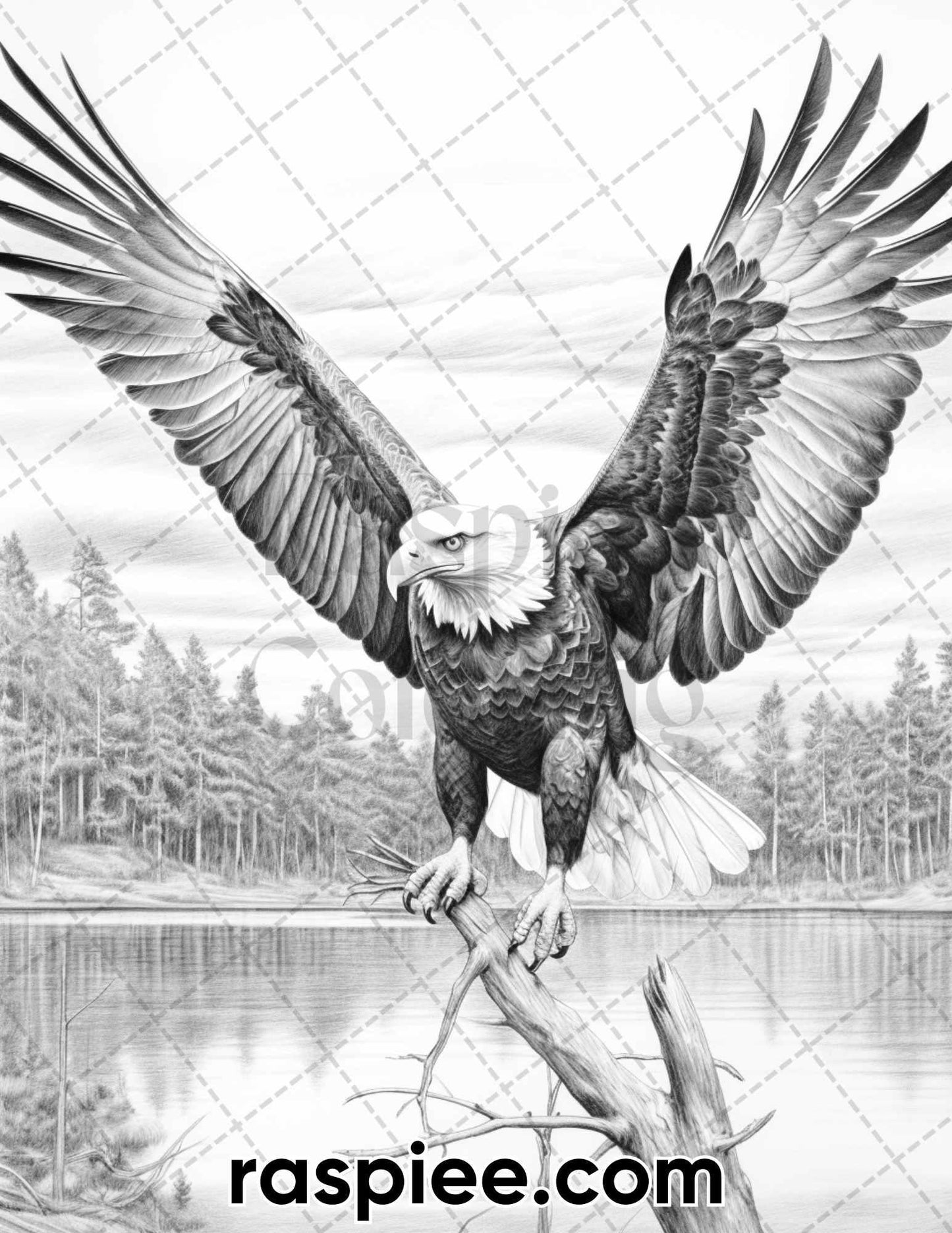 55 Wild Animals Grayscale Coloring Pages for Adults, Printable PDF Instant Download