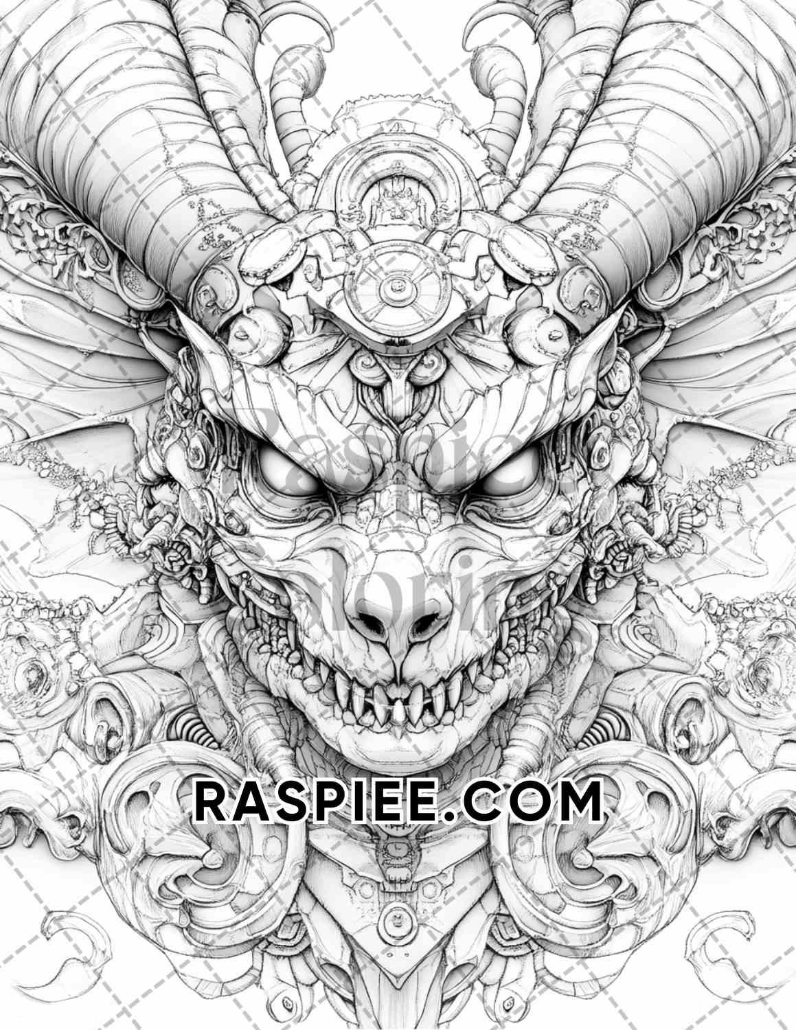Steampunk Halloween Adult Coloring Pages Printable PDF Instant Download