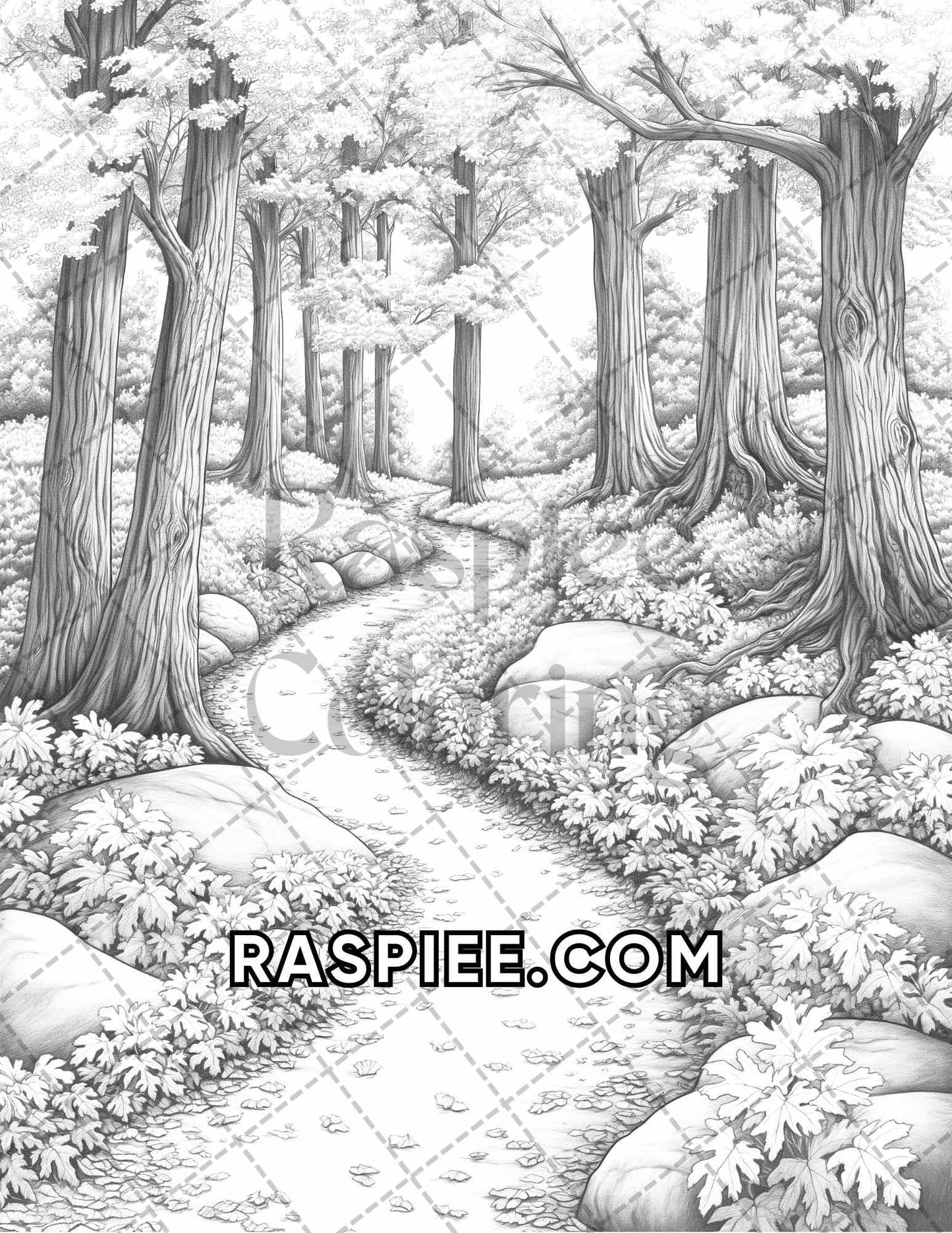 60 Relaxing Autumn Grayscale Adult Coloring Pages Printable PDF Instant Download