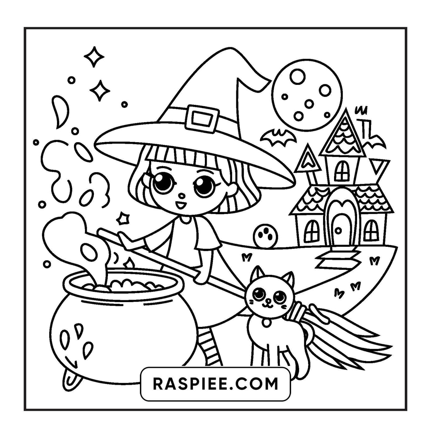 93 Bold and Easy Little Spooky Coloring Pages Printable PDF Instant Download