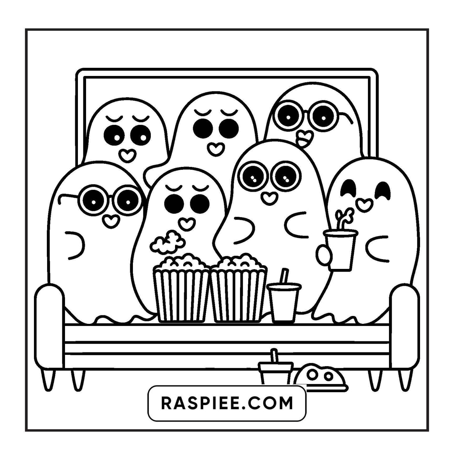 93 Bold and Easy Little Spooky Coloring Pages Printable PDF Instant Download