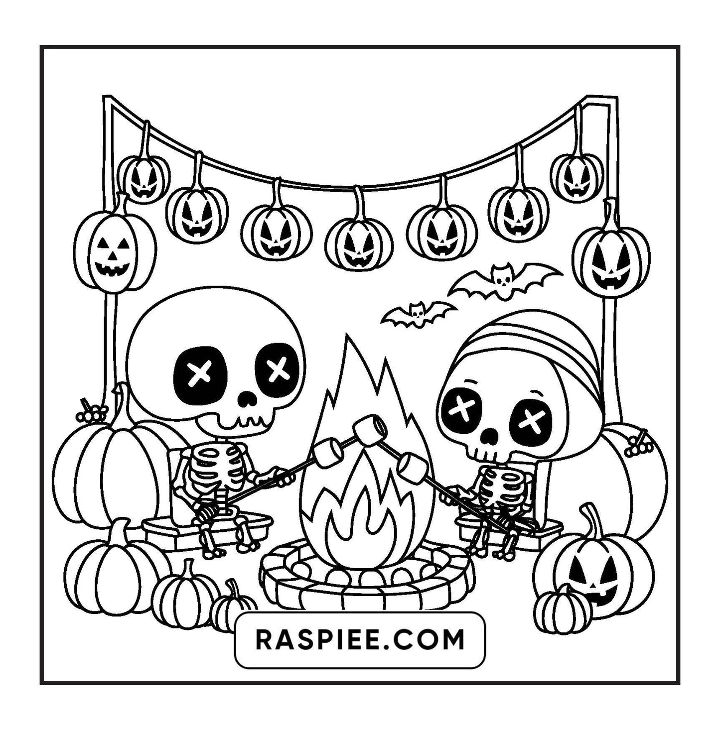 93 Bold and Easy Little Spooky Coloring Pages Printable PDF Instant Download