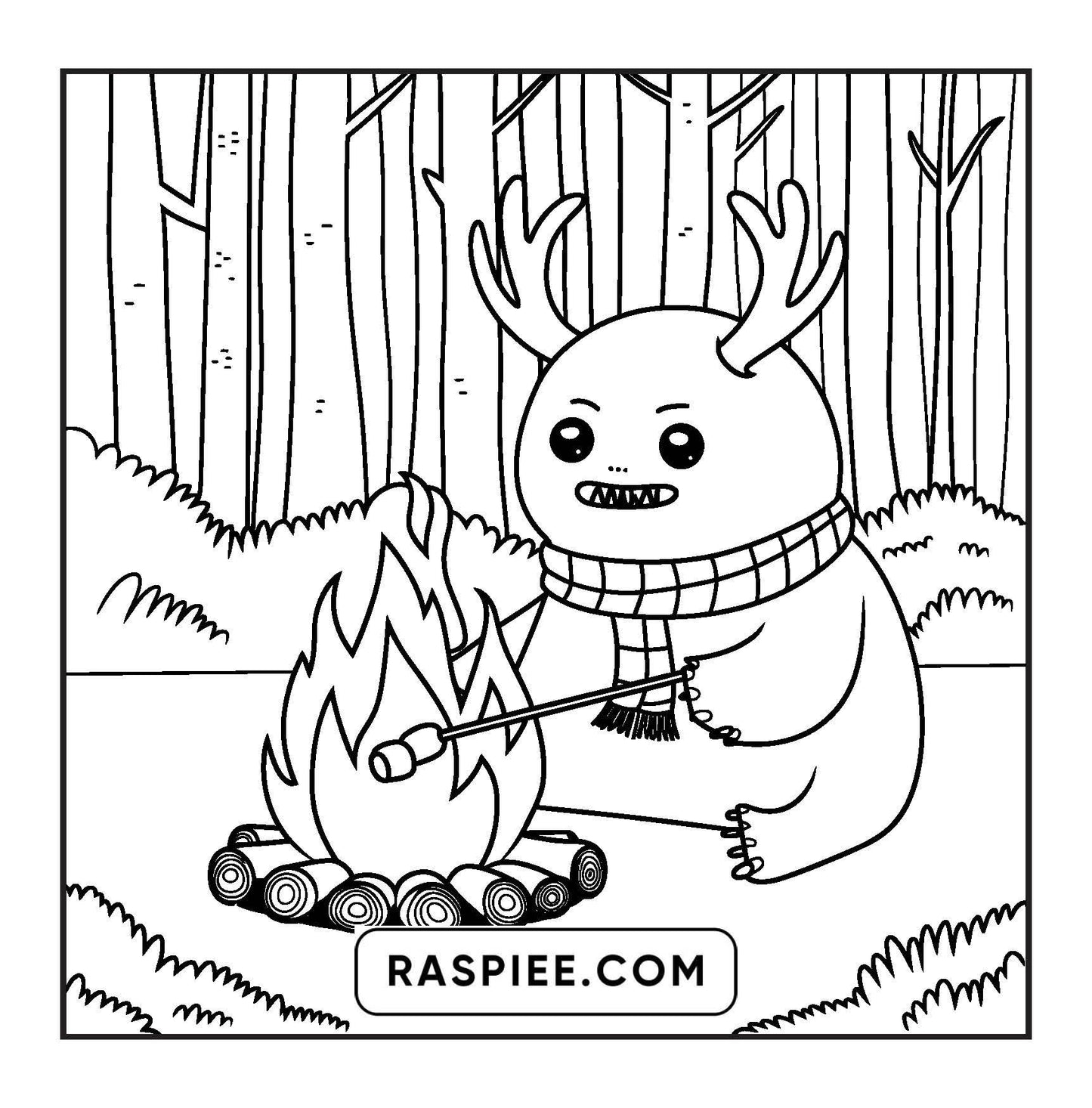 93 Bold and Easy Little Spooky Coloring Pages Printable PDF Instant Download