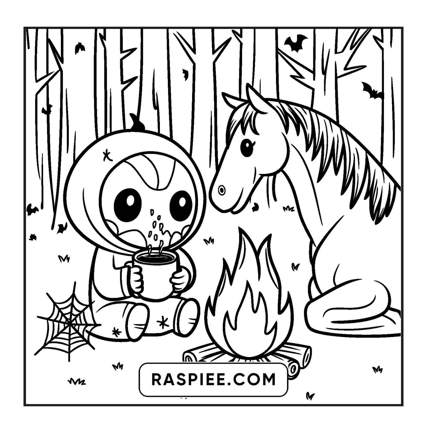 93 Bold and Easy Little Spooky Coloring Pages Printable PDF Instant Download