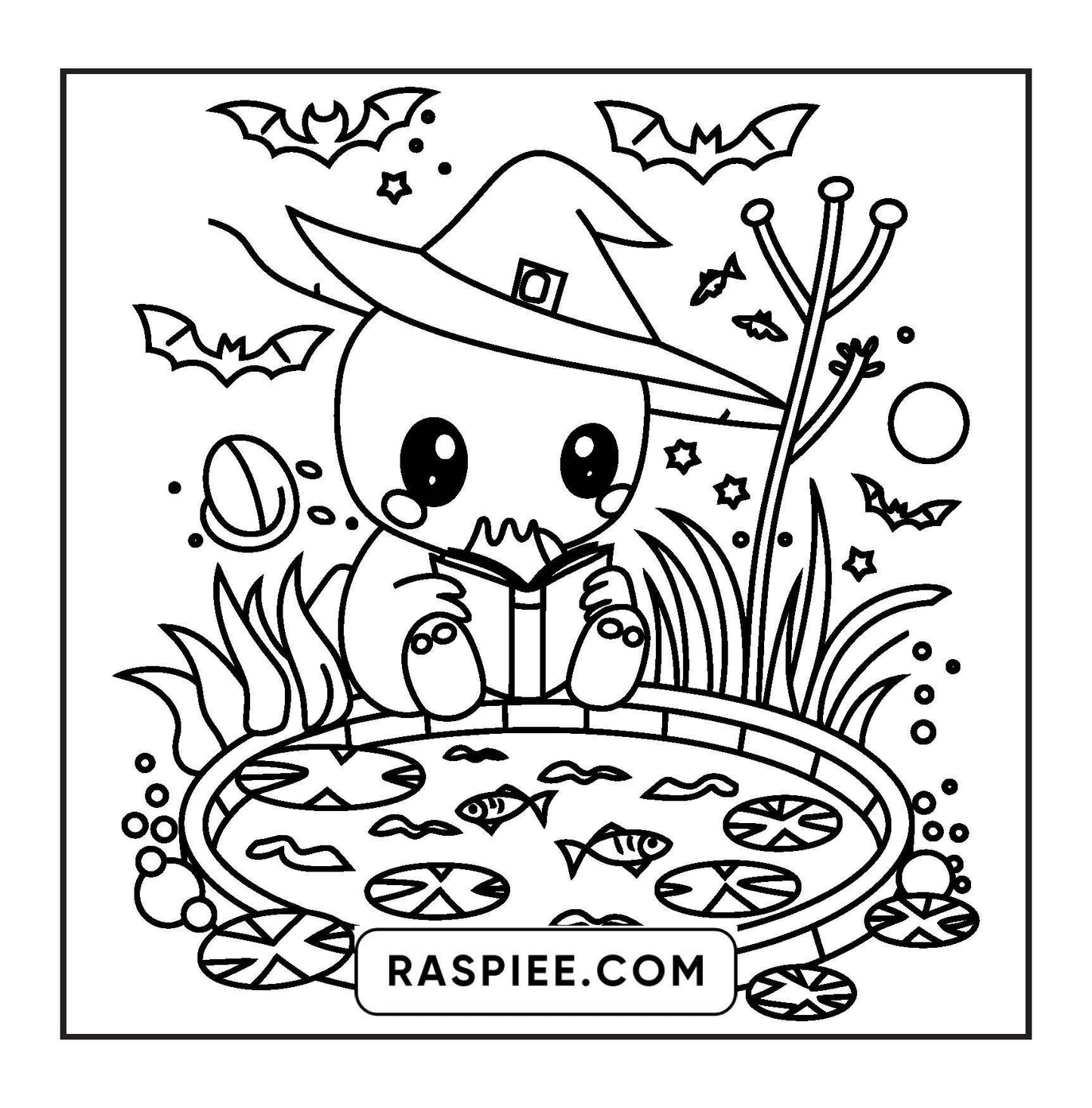 93 Bold and Easy Little Spooky Coloring Pages Printable PDF Instant Download