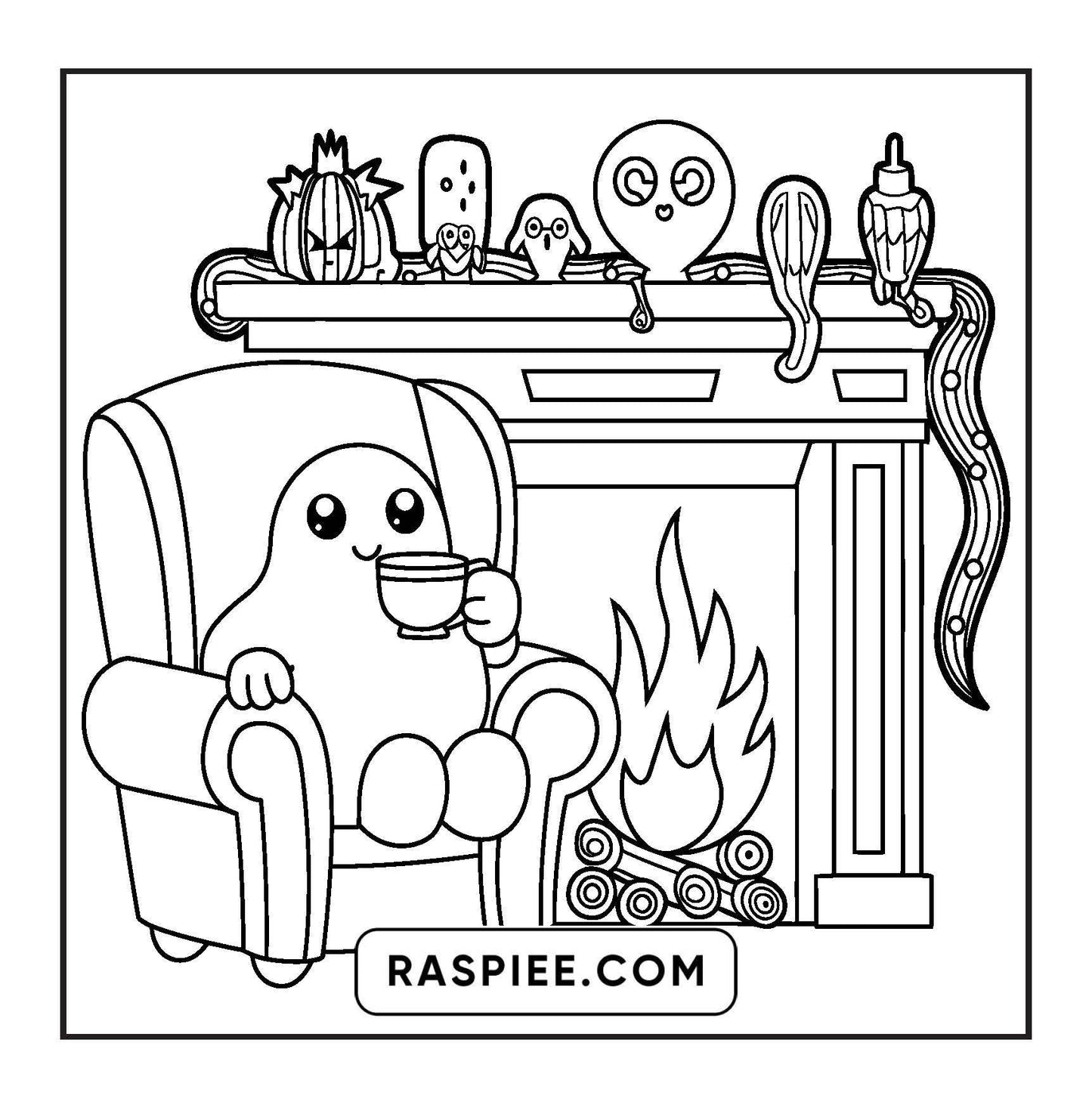 93 Bold and Easy Little Spooky Coloring Pages Printable PDF Instant Download