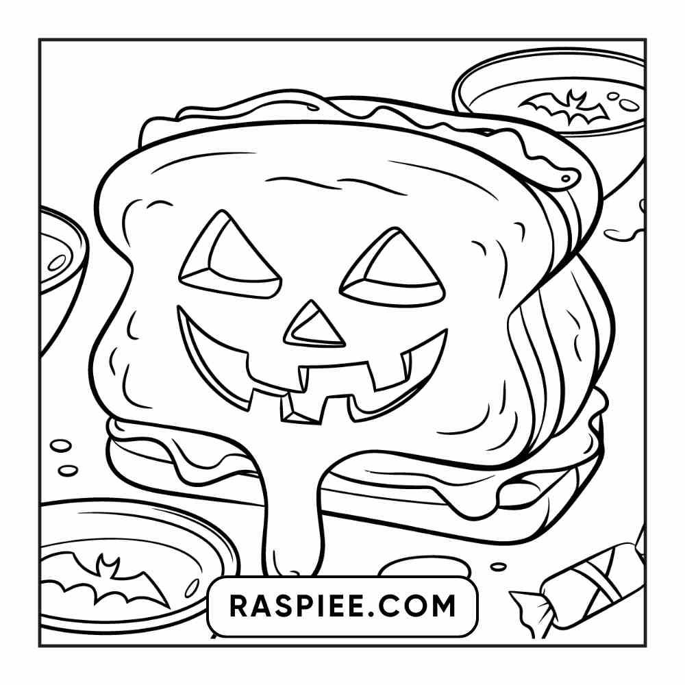 100 Bold Easy Spooky Food & Drinks Coloring Pages Printable PDF Instant Download