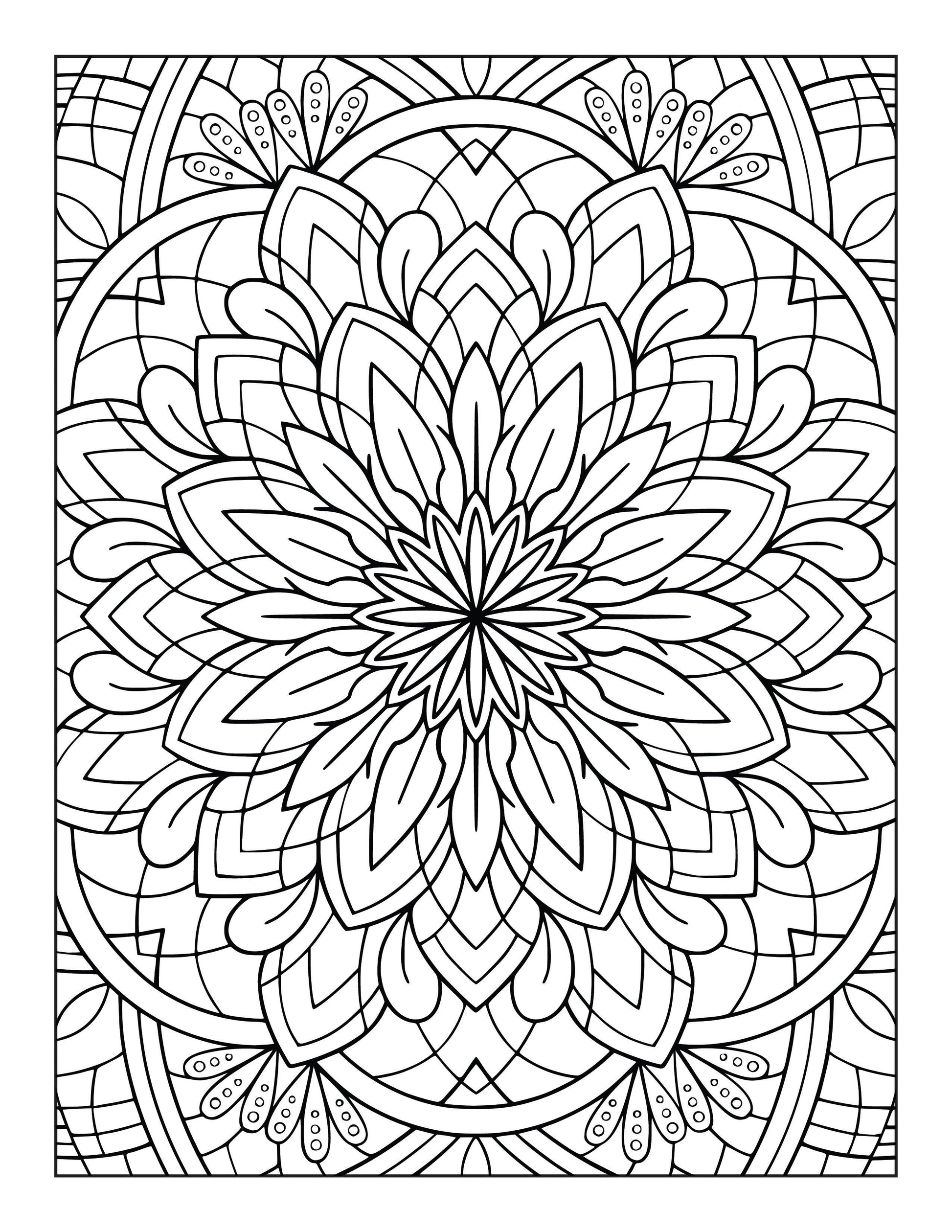 60 Free Mandala Adult Coloring Pages Printable PDF Instant Download