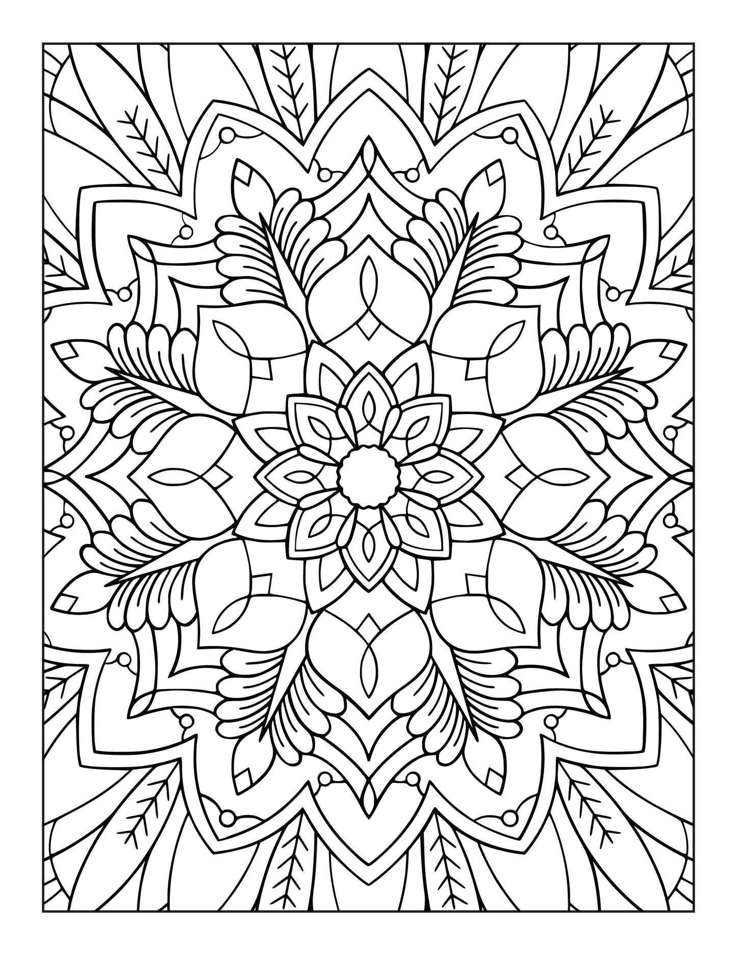 60 Free Mandala Adult Coloring Pages Printable PDF Instant Download