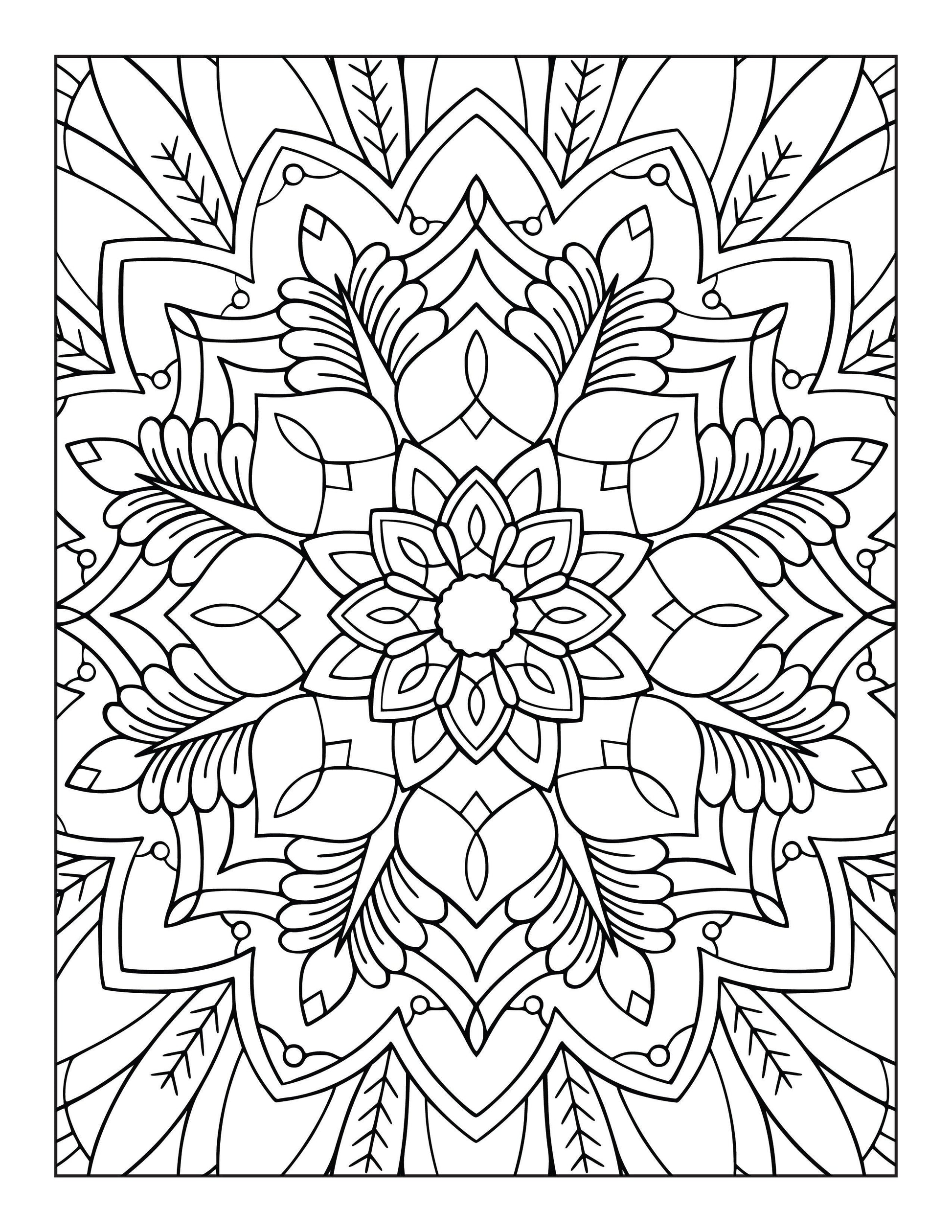 60 Free Mandala Adult Coloring Pages Printable PDF Instant Download