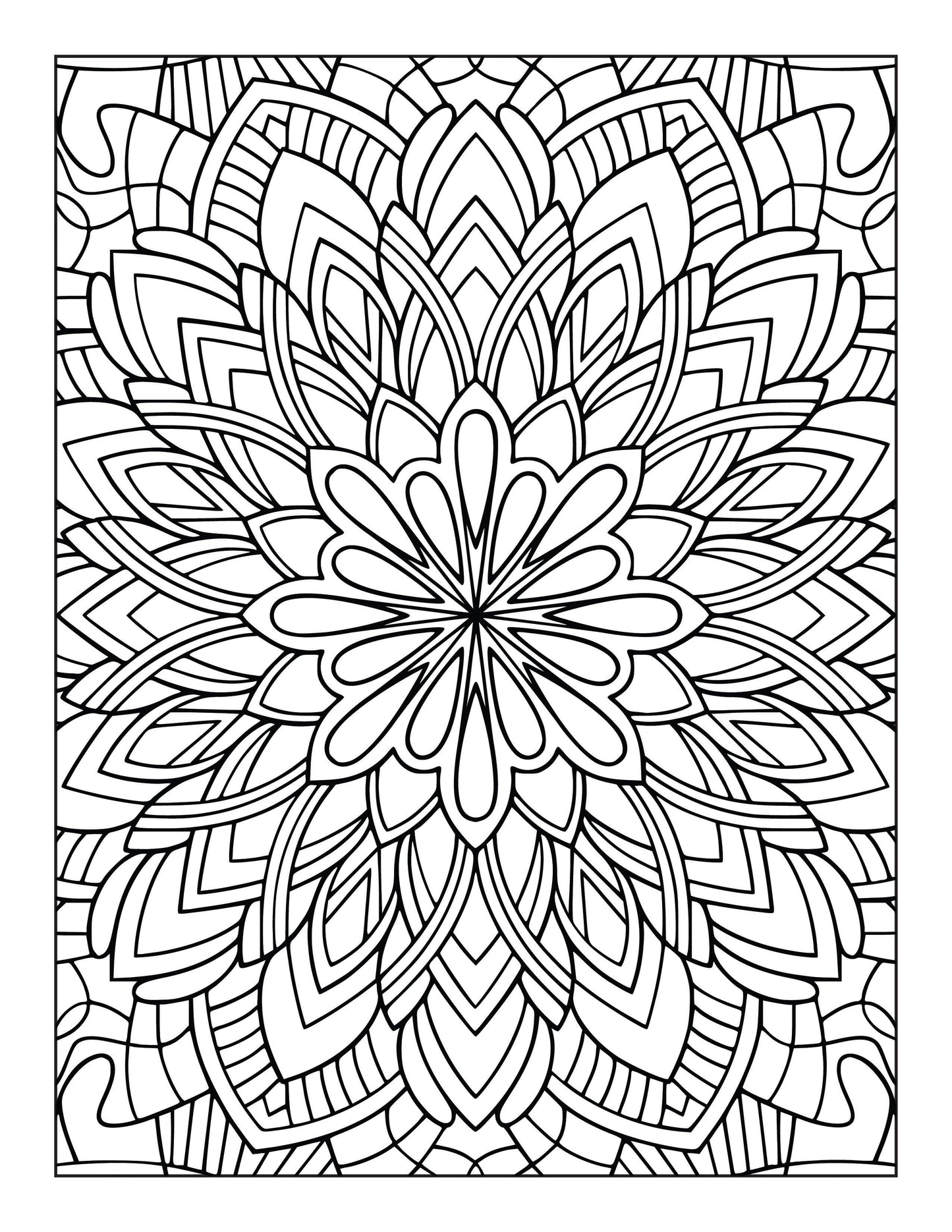 60 Free Mandala Adult Coloring Pages Printable PDF Instant Download