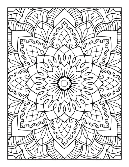 60 Free Mandala Adult Coloring Pages Printable PDF Instant Download