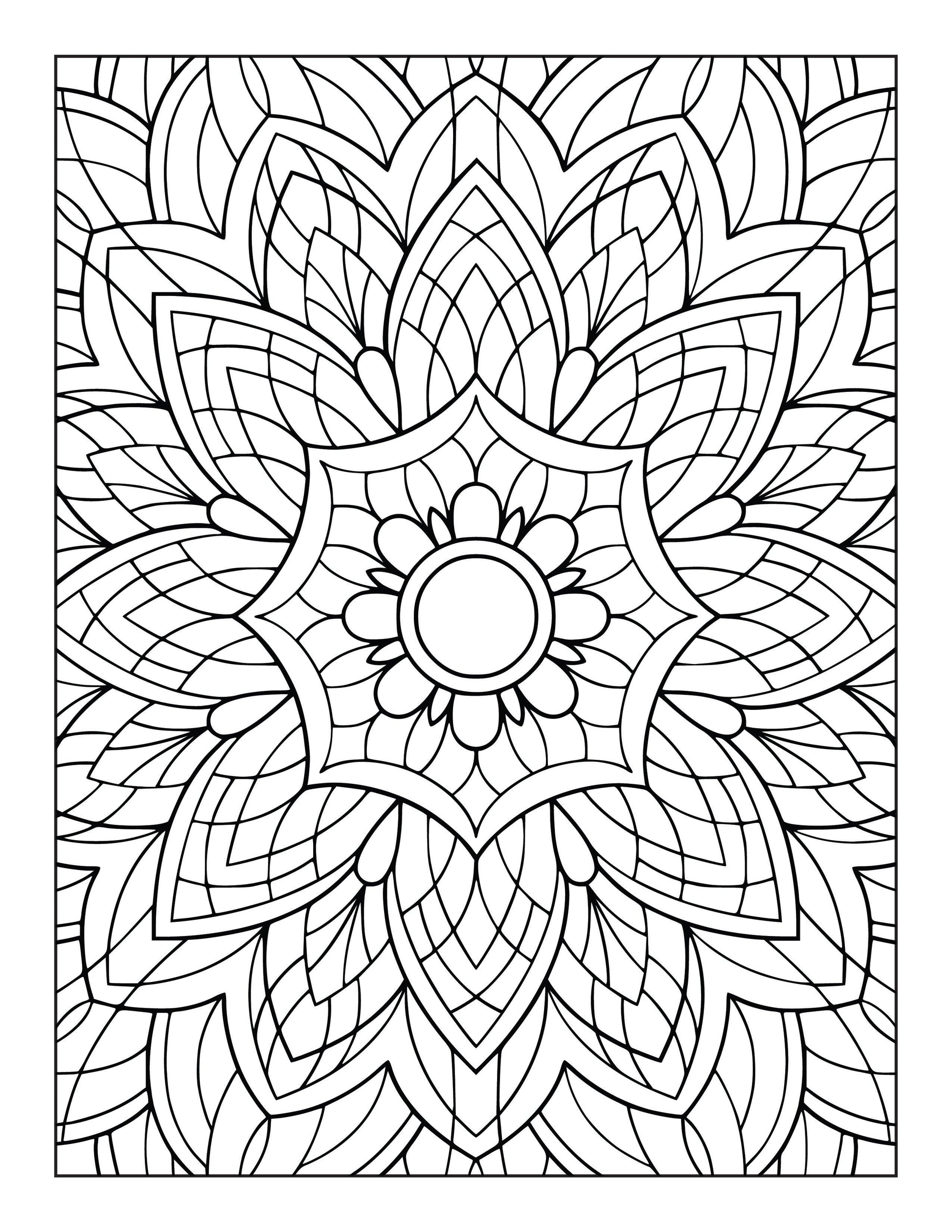 60 Free Mandala Adult Coloring Pages Printable PDF Instant Download