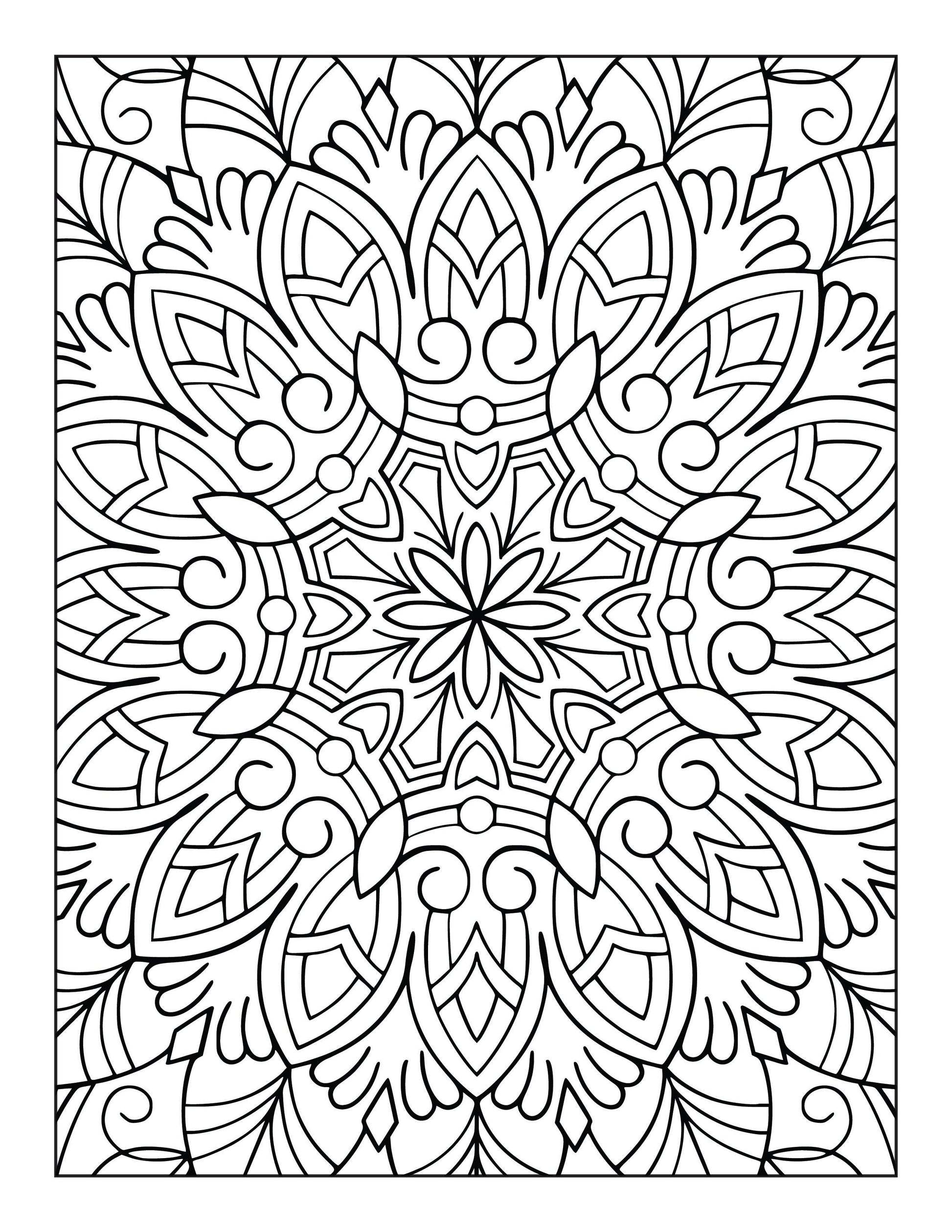 60 Free Mandala Adult Coloring Pages Printable PDF Instant Download