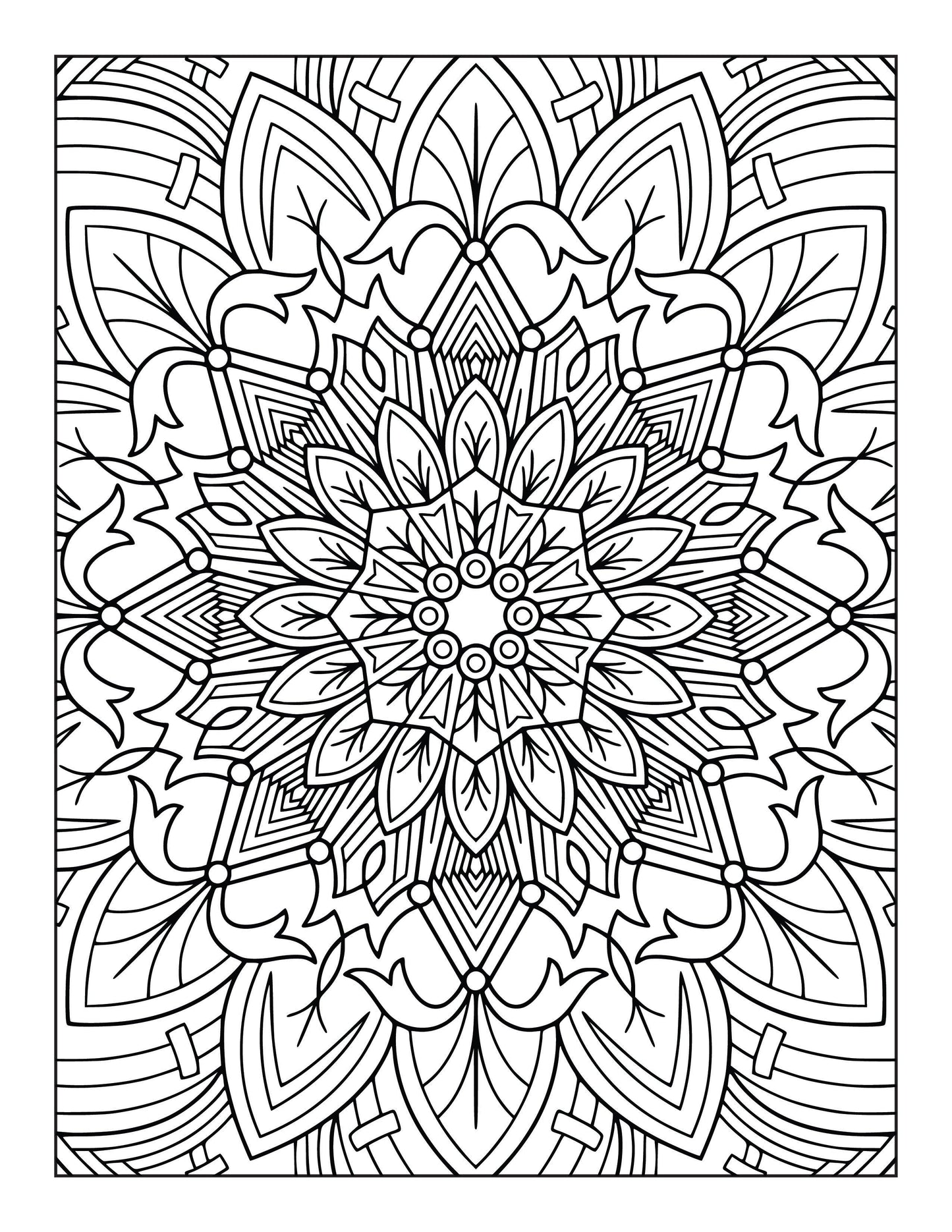 60 Free Mandala Adult Coloring Pages Printable PDF Instant Download