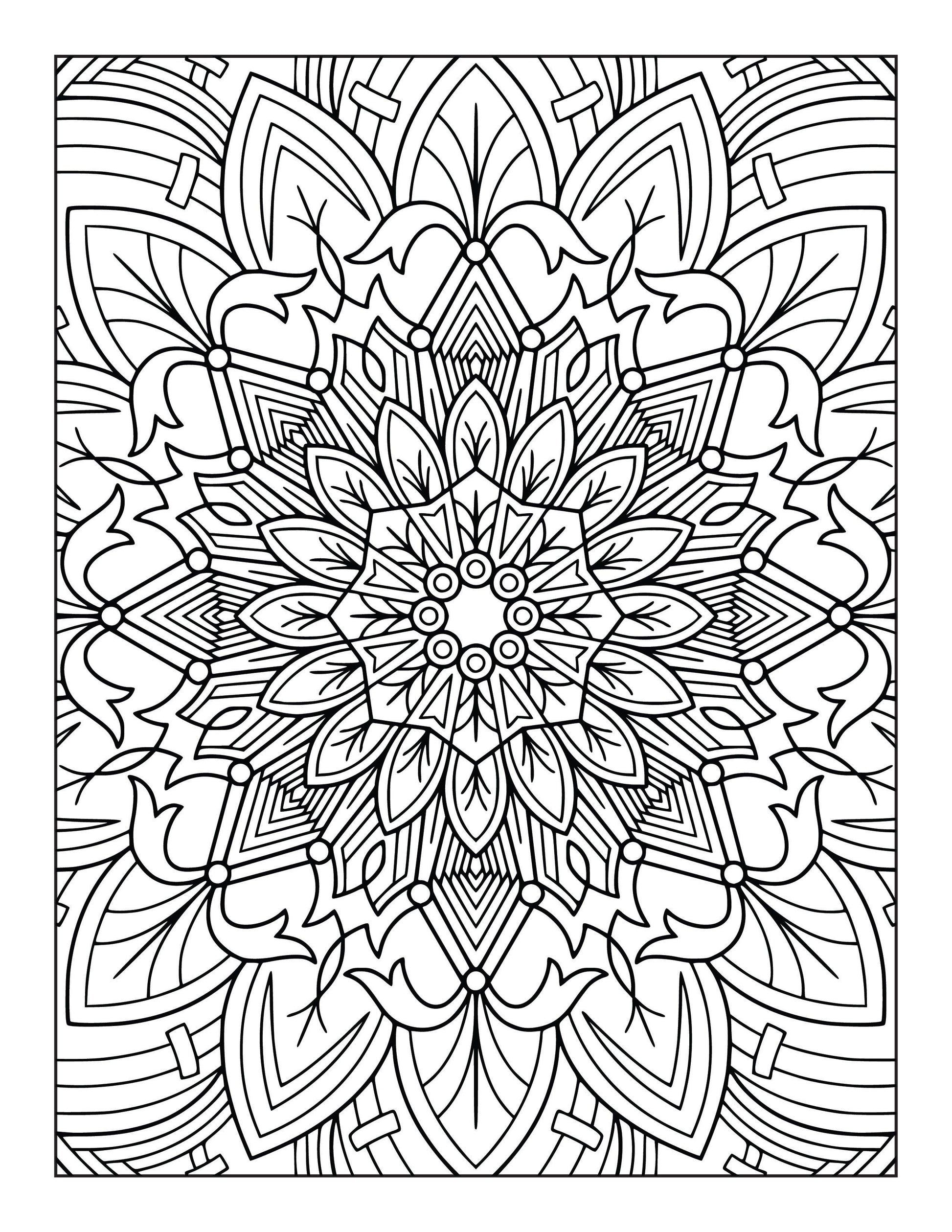 60 Free Mandala Adult Coloring Pages Printable PDF Instant Download