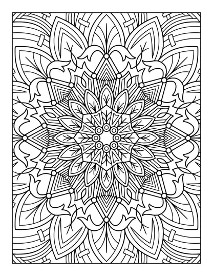 60 Free Mandala Adult Coloring Pages Printable PDF Instant Download