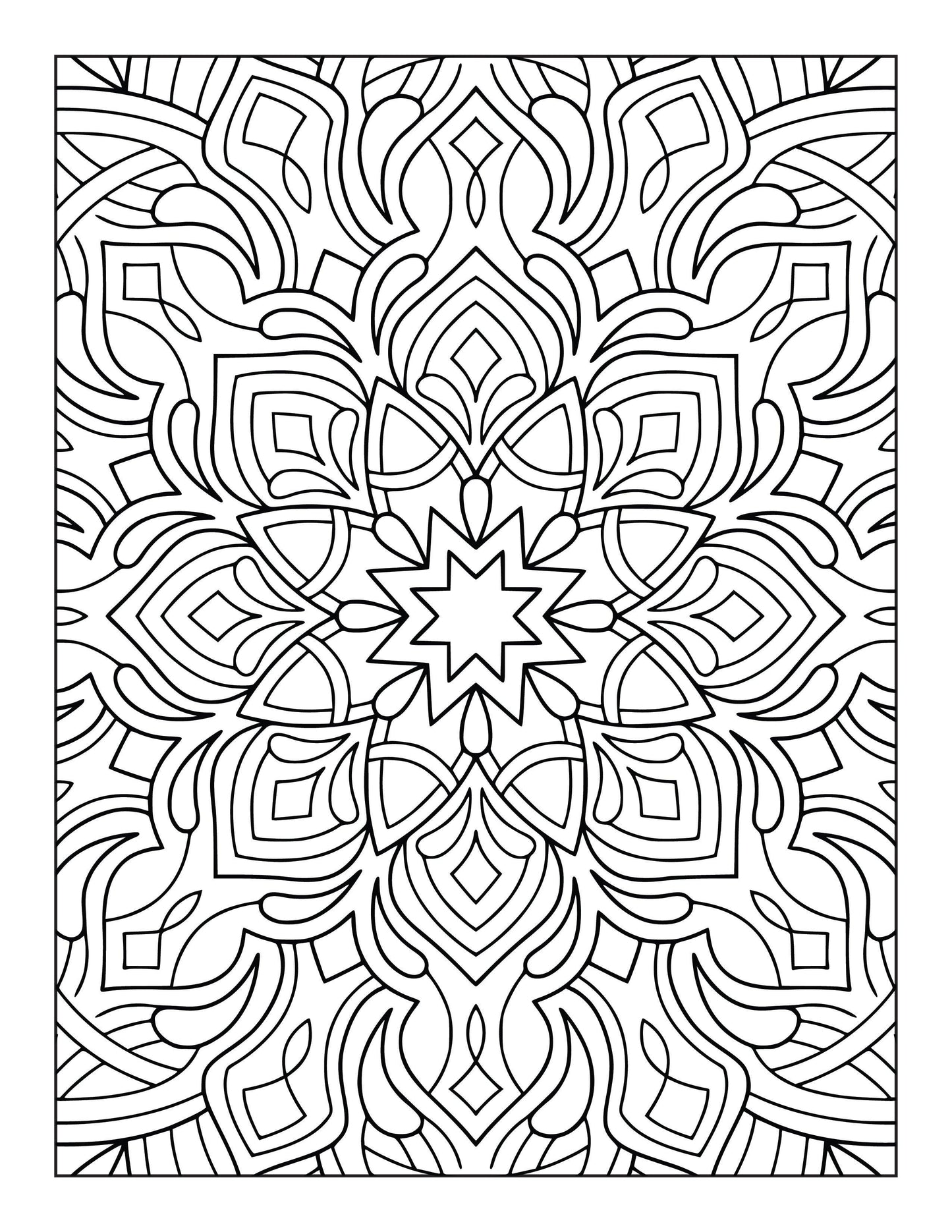 60 Free Mandala Adult Coloring Pages Printable PDF Instant Download
