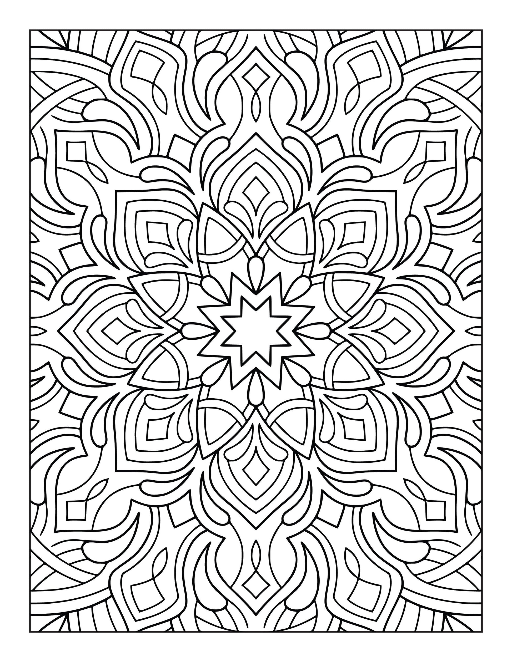 60 Free Mandala Adult Coloring Pages Printable PDF Instant Download