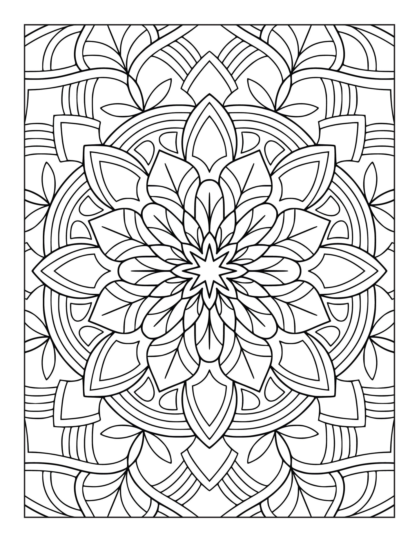 60 Free Mandala Adult Coloring Pages Printable PDF Instant Download