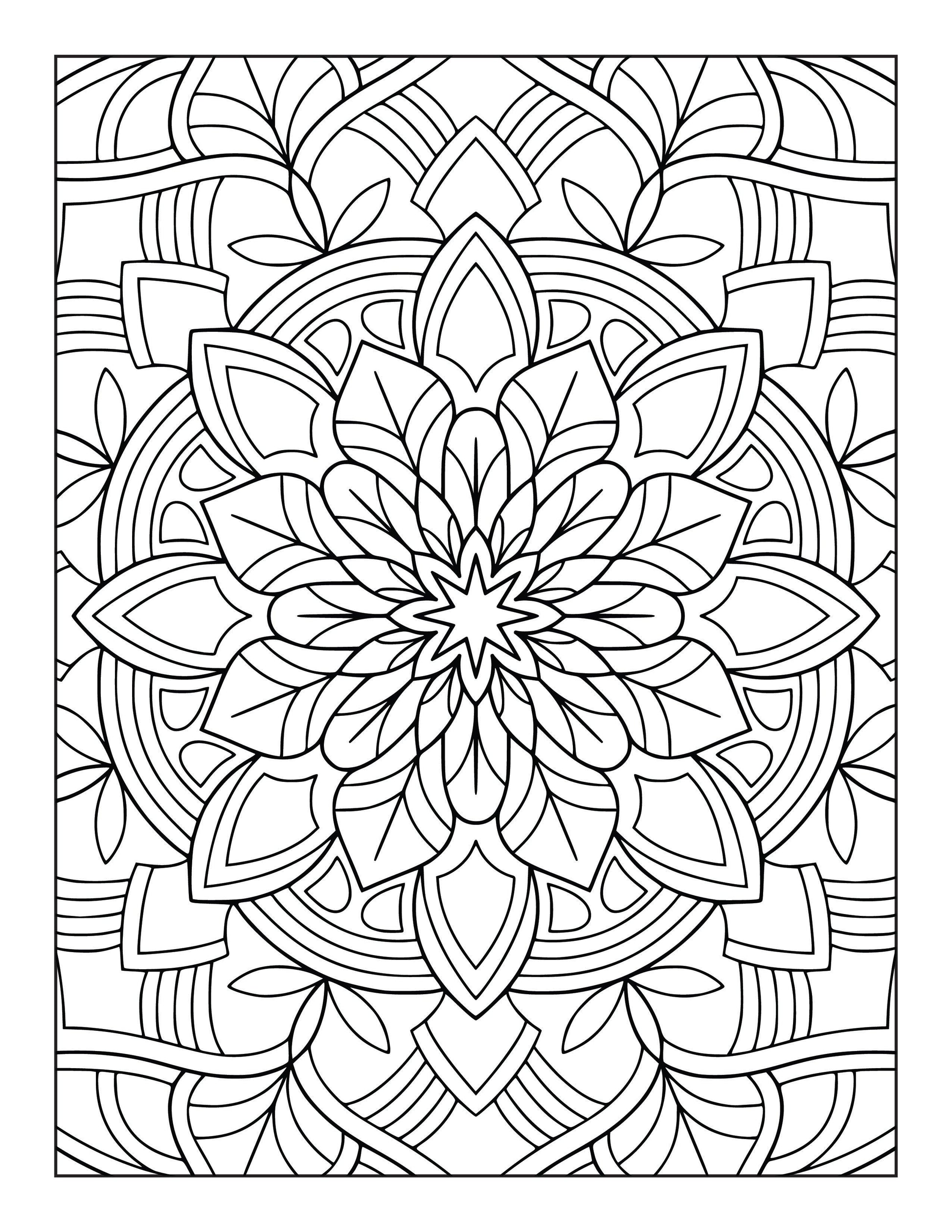 60 Free Mandala Adult Coloring Pages Printable PDF Instant Download