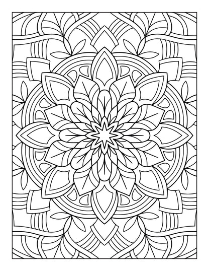 60 Free Mandala Adult Coloring Pages Printable PDF Instant Download