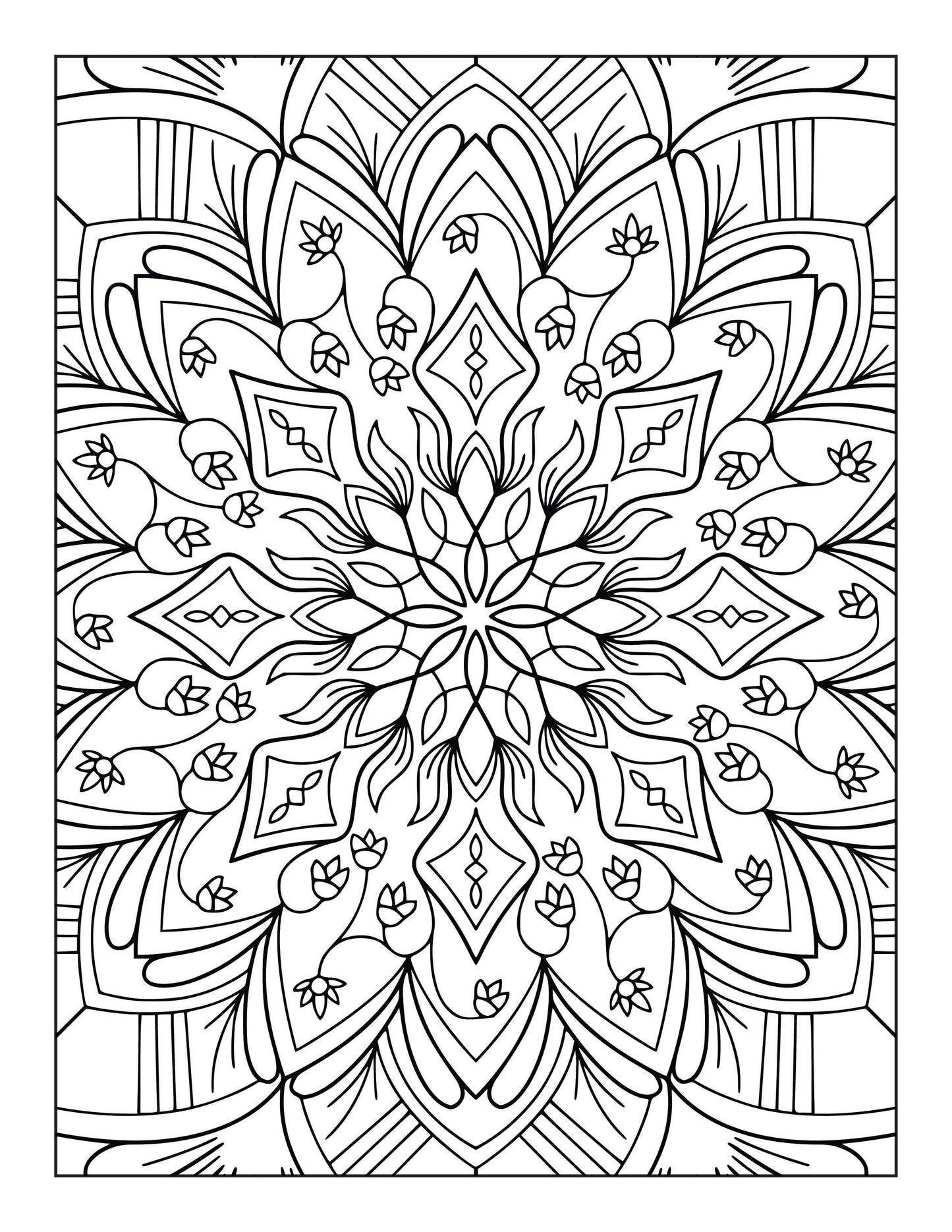 60 Free Mandala Adult Coloring Pages Printable PDF Instant Download