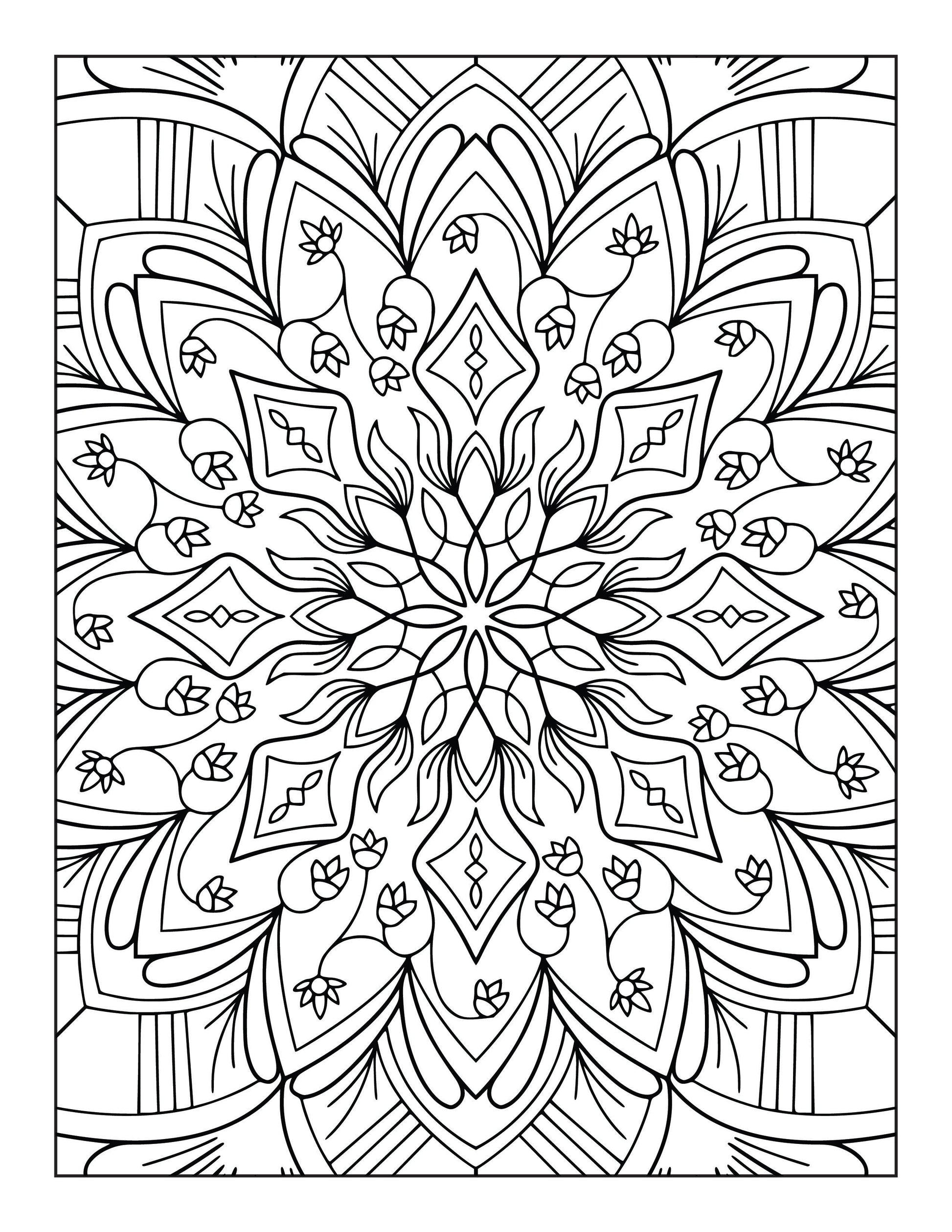 60 Free Mandala Adult Coloring Pages Printable PDF Instant Download