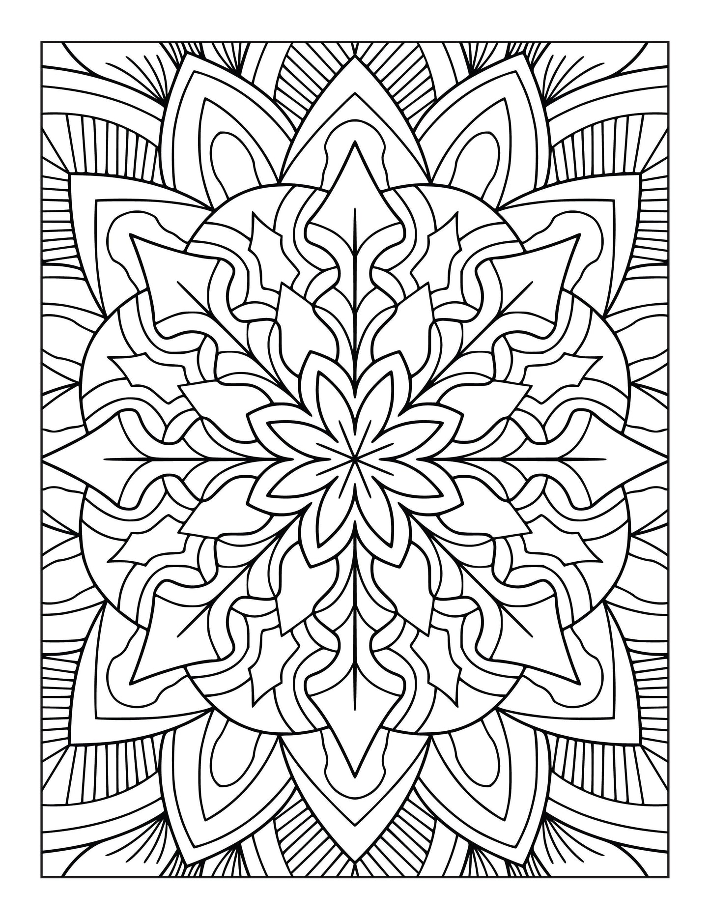 60 Free Mandala Adult Coloring Pages Printable PDF Instant Download