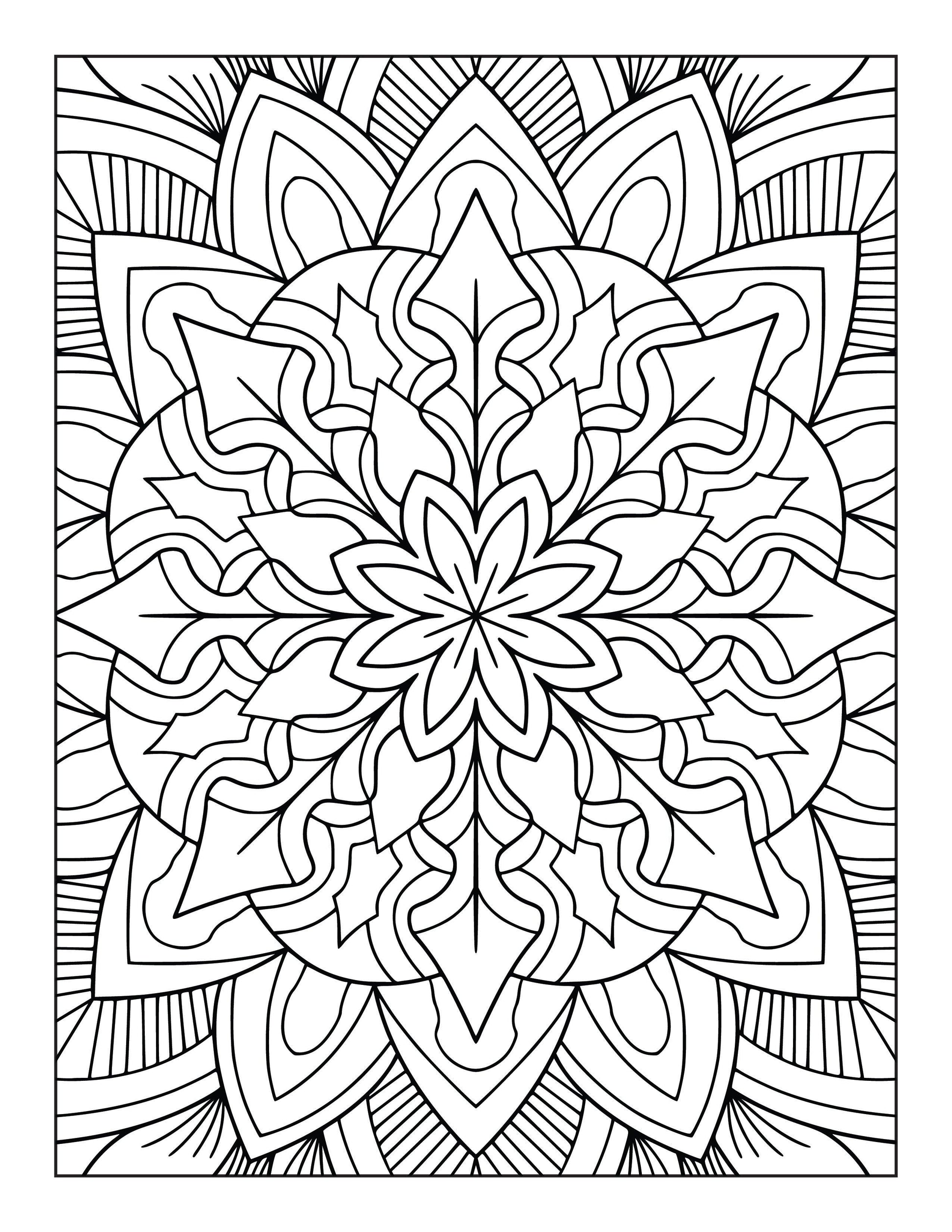 60 Free Mandala Adult Coloring Pages Printable PDF Instant Download