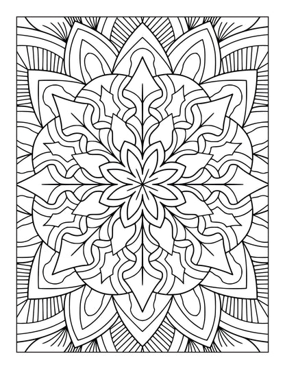 60 Free Mandala Adult Coloring Pages Printable PDF Instant Download