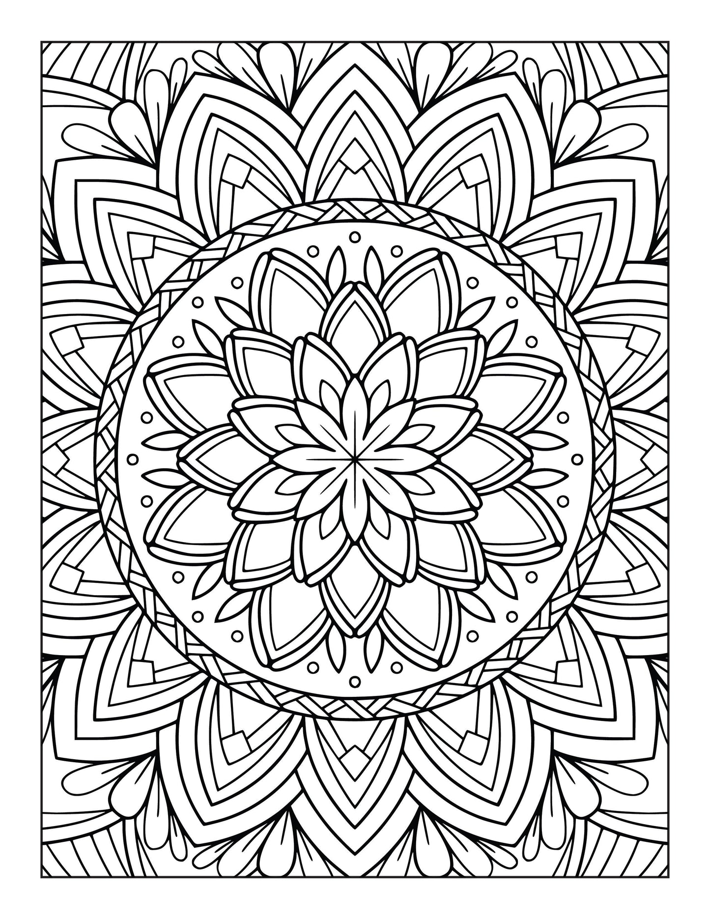 60 Free Mandala Adult Coloring Pages Printable PDF Instant Download