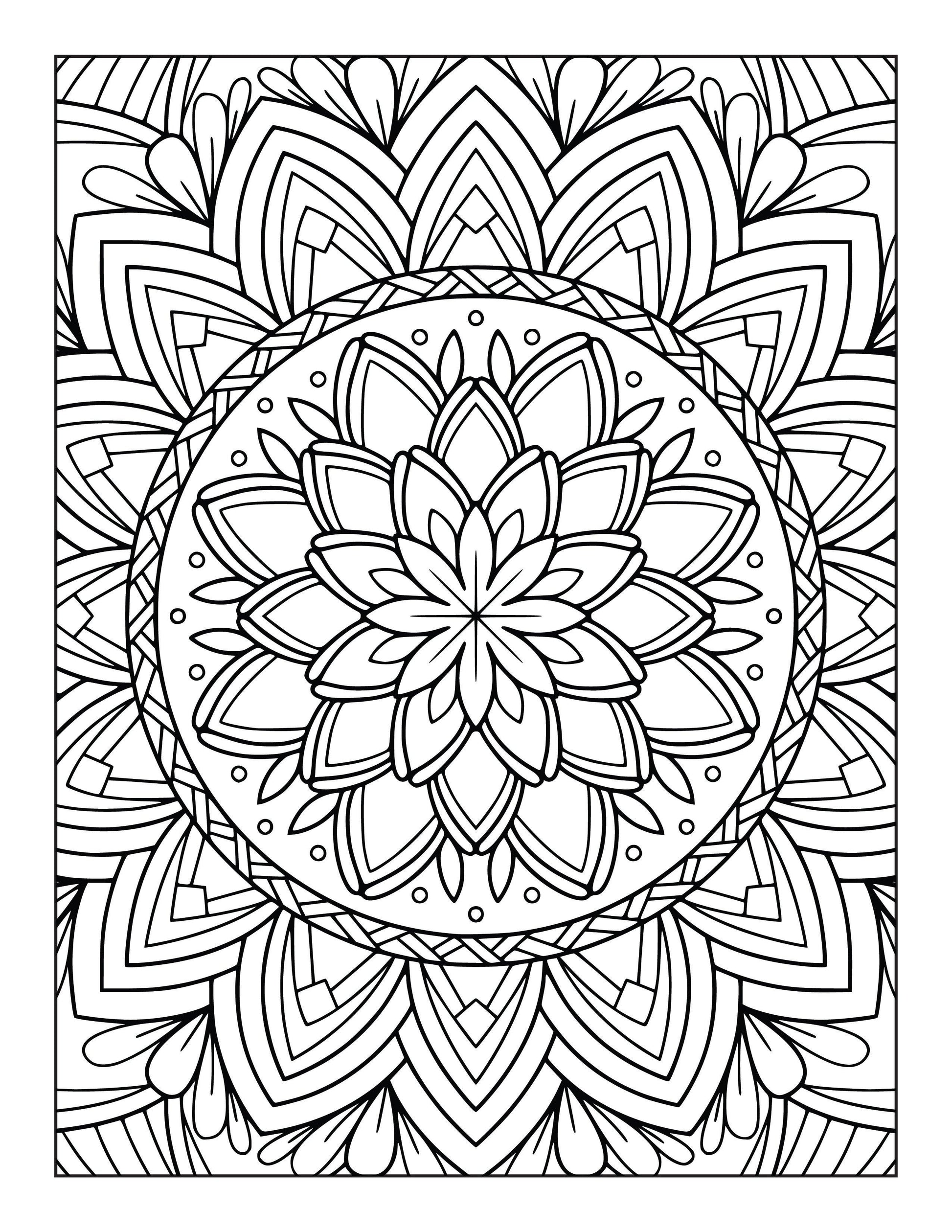 60 Free Mandala Adult Coloring Pages Printable PDF Instant Download