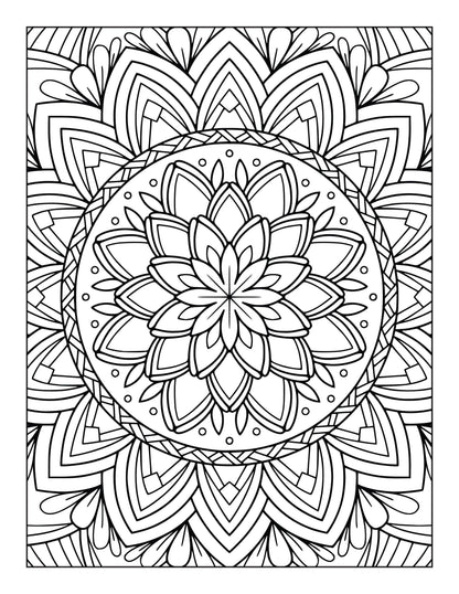 60 Free Mandala Adult Coloring Pages Printable PDF Instant Download